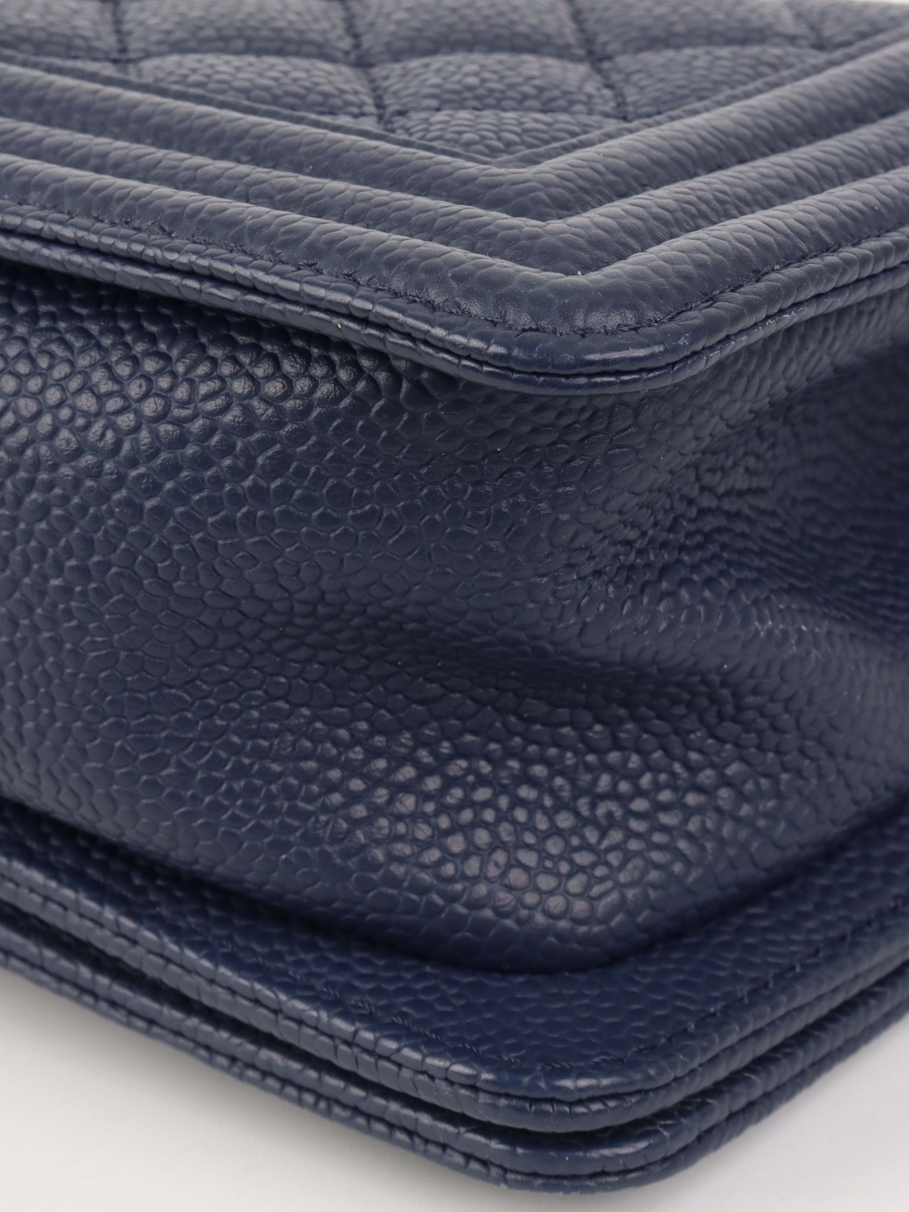 Chanel Small Caviar Navy Boy Bag GHW.