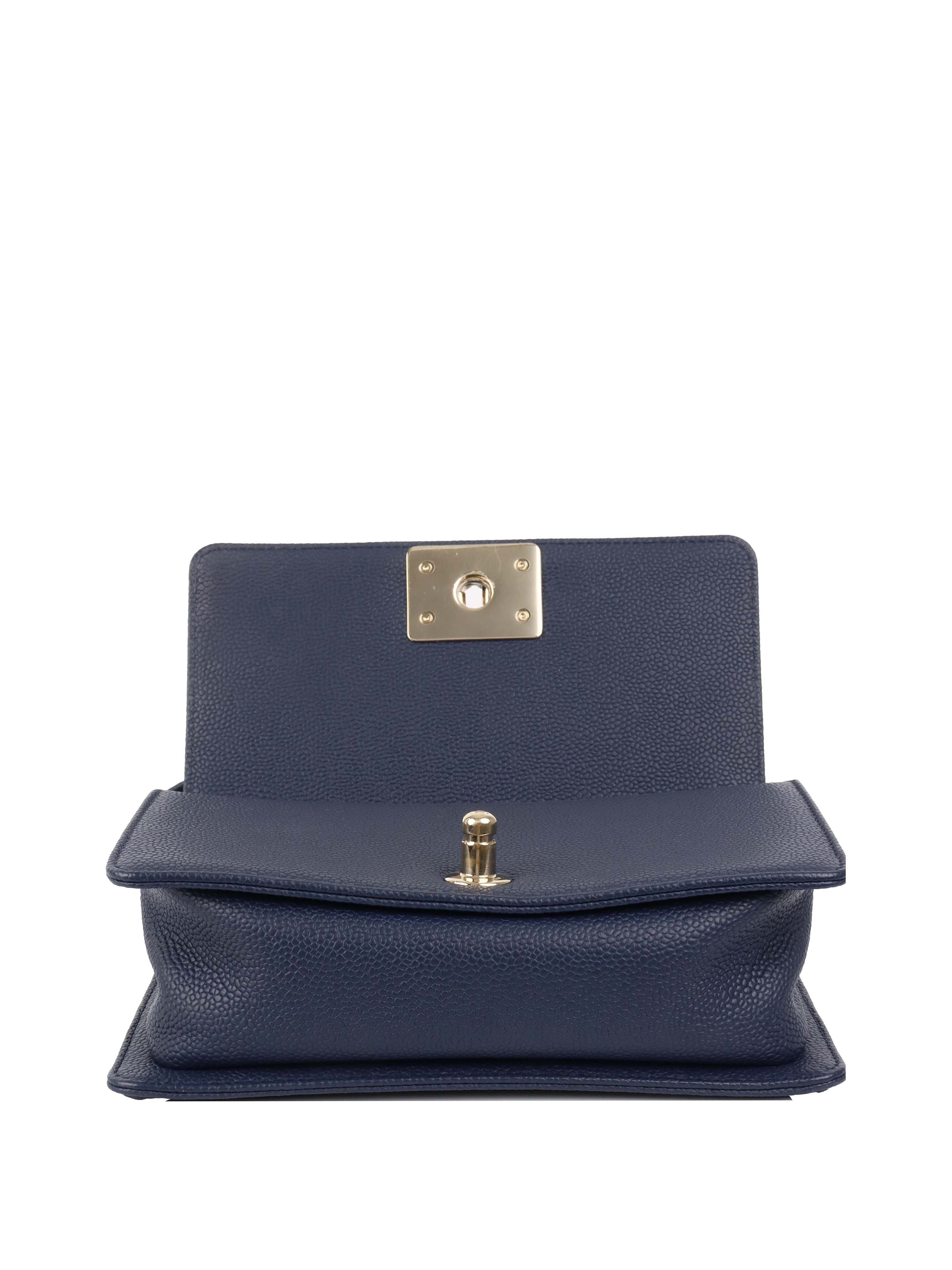 Chanel Small Caviar Navy Boy Bag GHW.