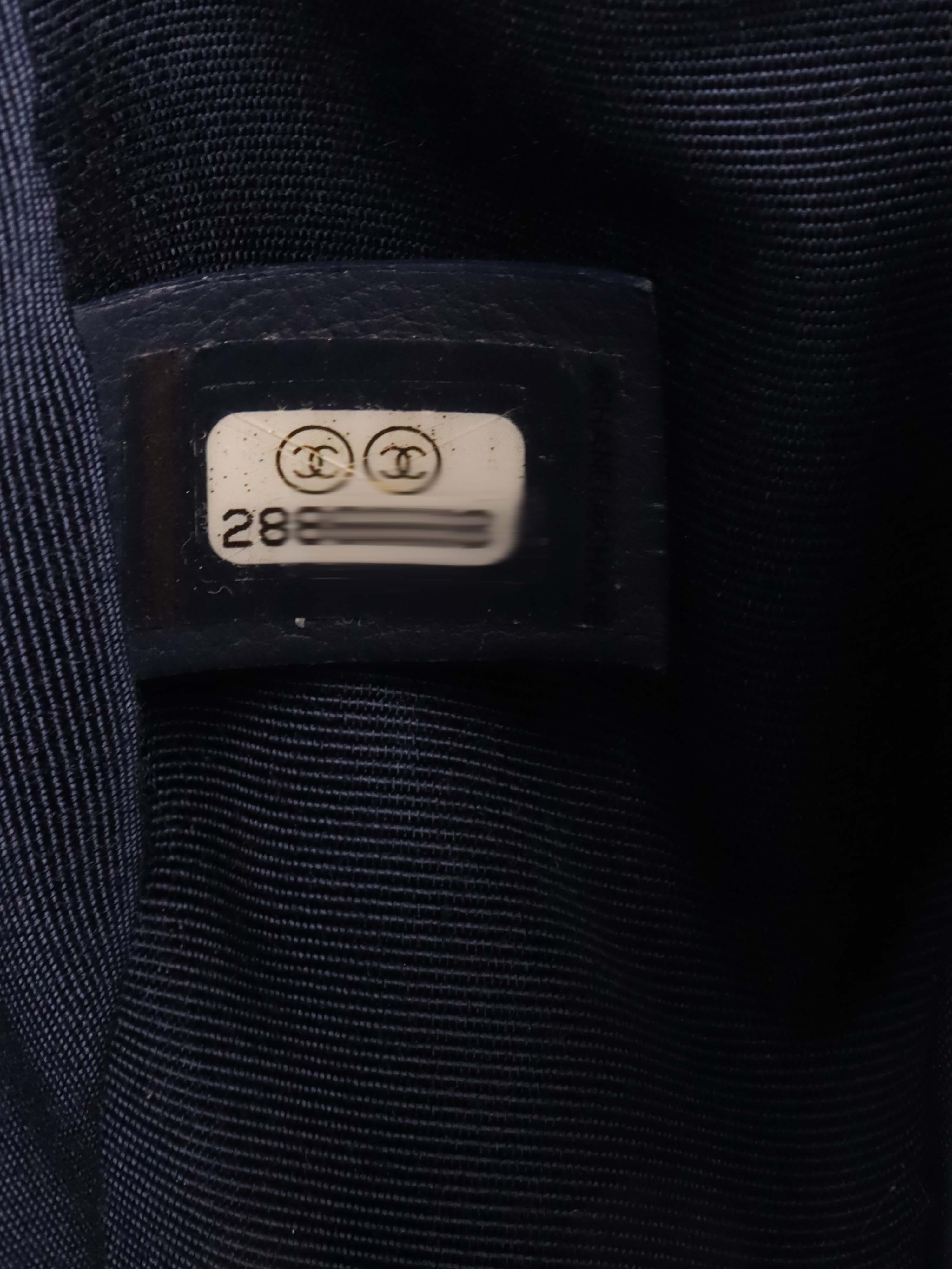 Chanel Small Caviar Navy Boy Bag GHW.