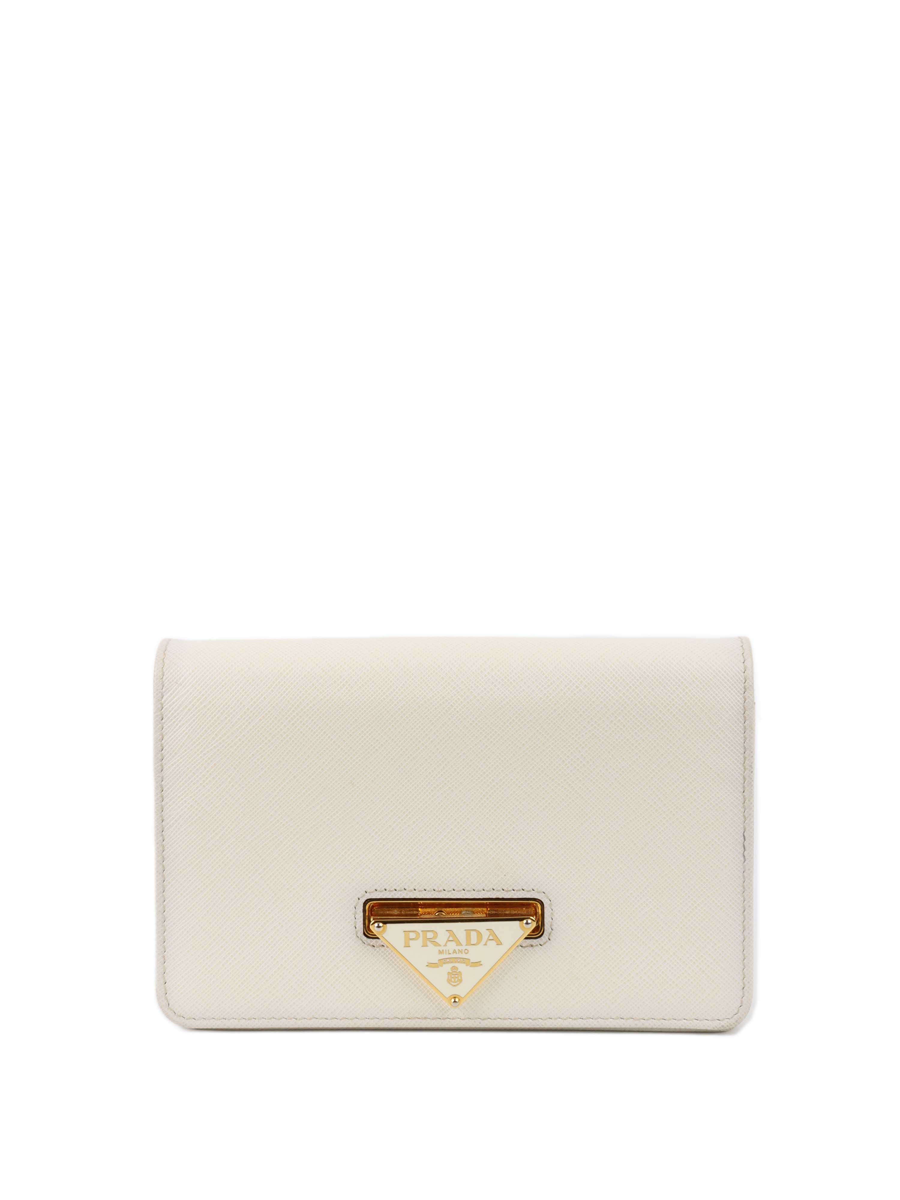 prada white wallet on chain