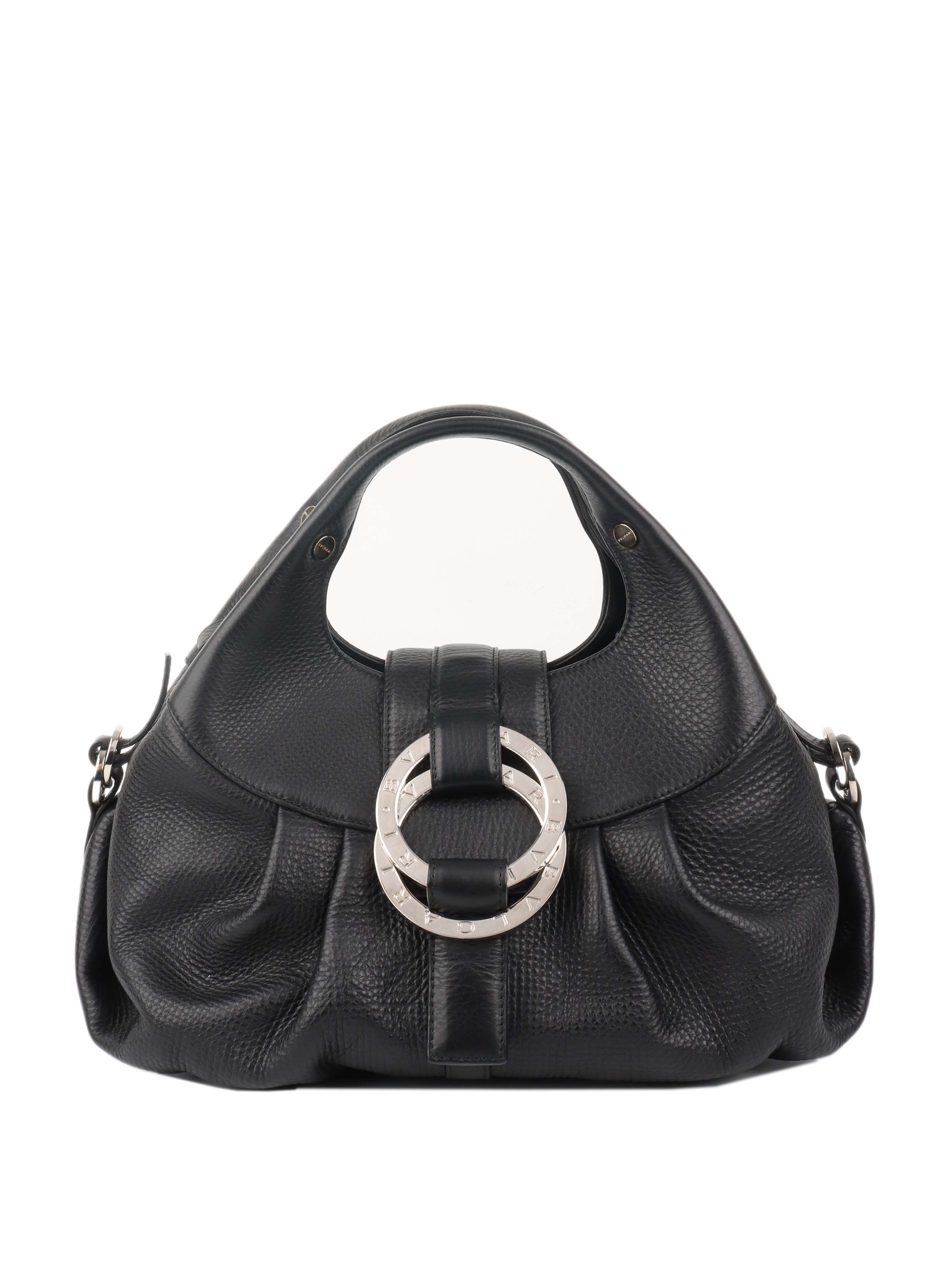 Bvlgari Black Leather Shoulder Bag with Handles. – Votre Luxe