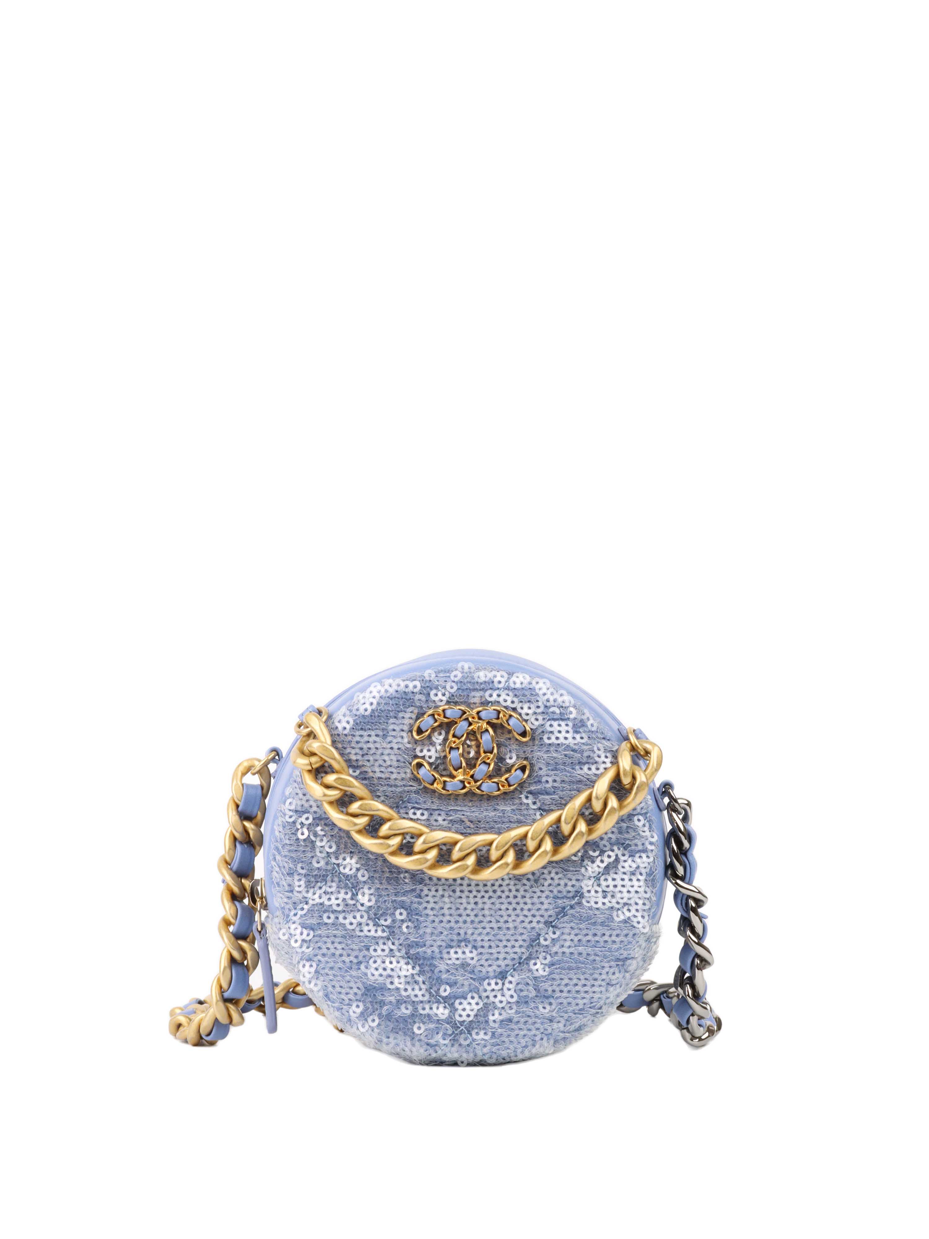 Chanel 19 Round Blue Sequinned Clutch with – Votre Luxe