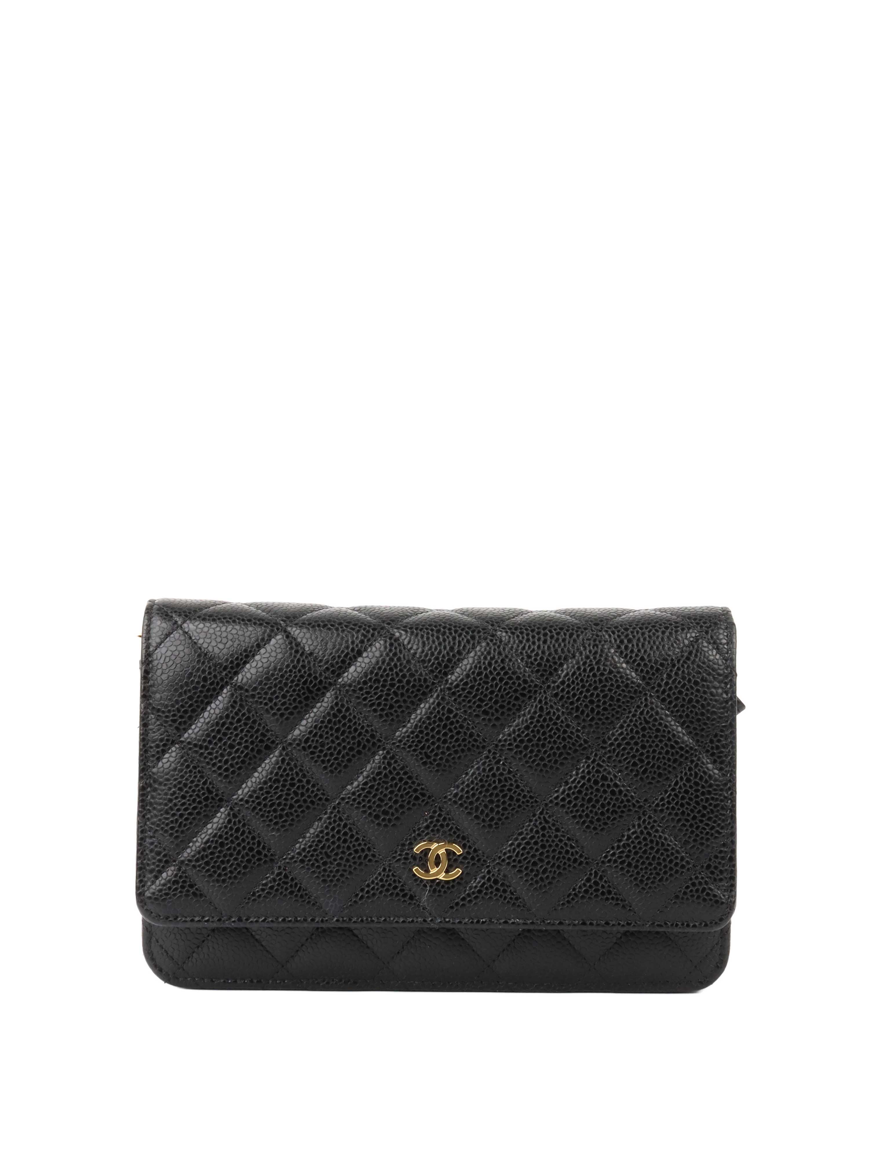 Chanel Black Caviar Wallet on Chain GHW.