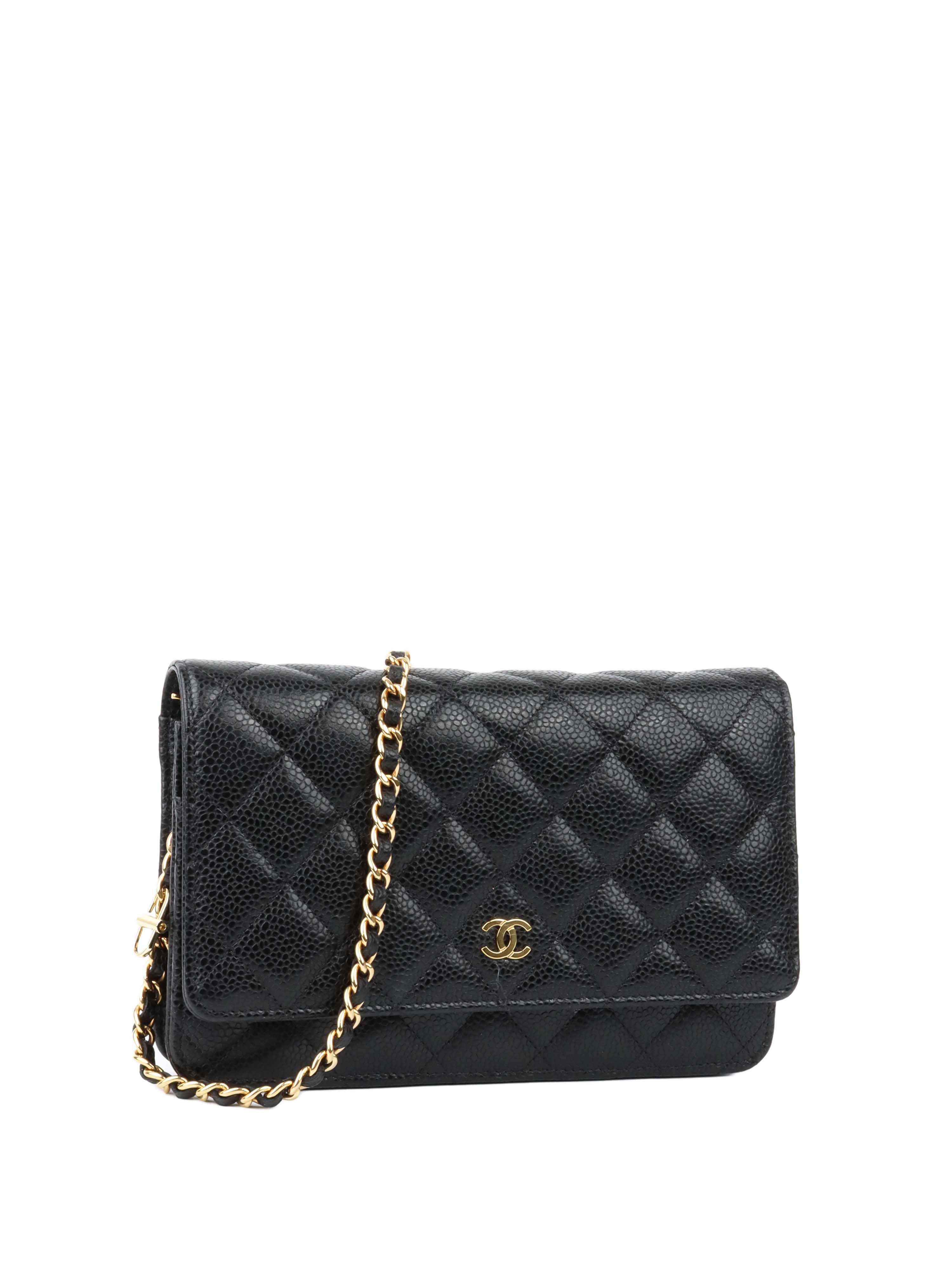 Chanel Black Caviar Wallet on Chain GHW.