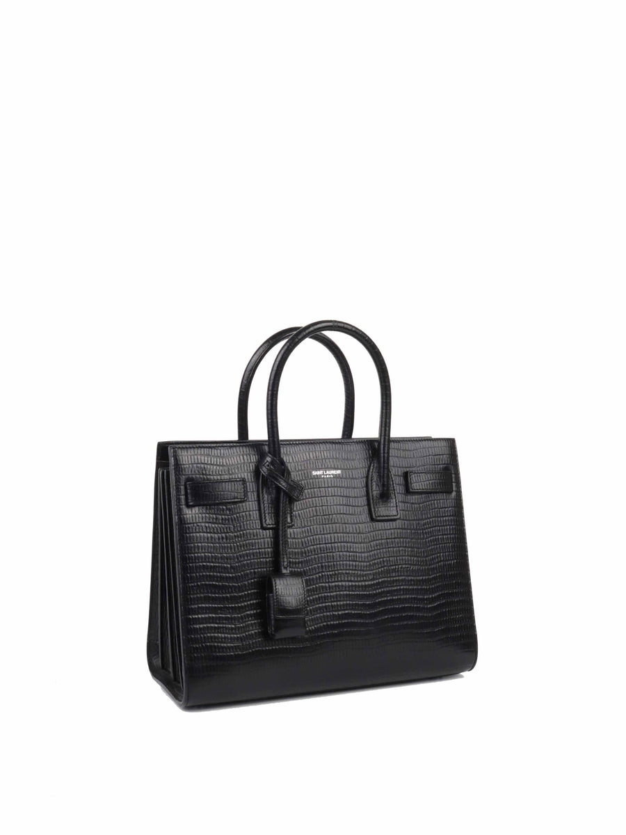 Saint Laurent Small Classic Sac De Jour in Black Crocodile Embossed Leather  - SOLD