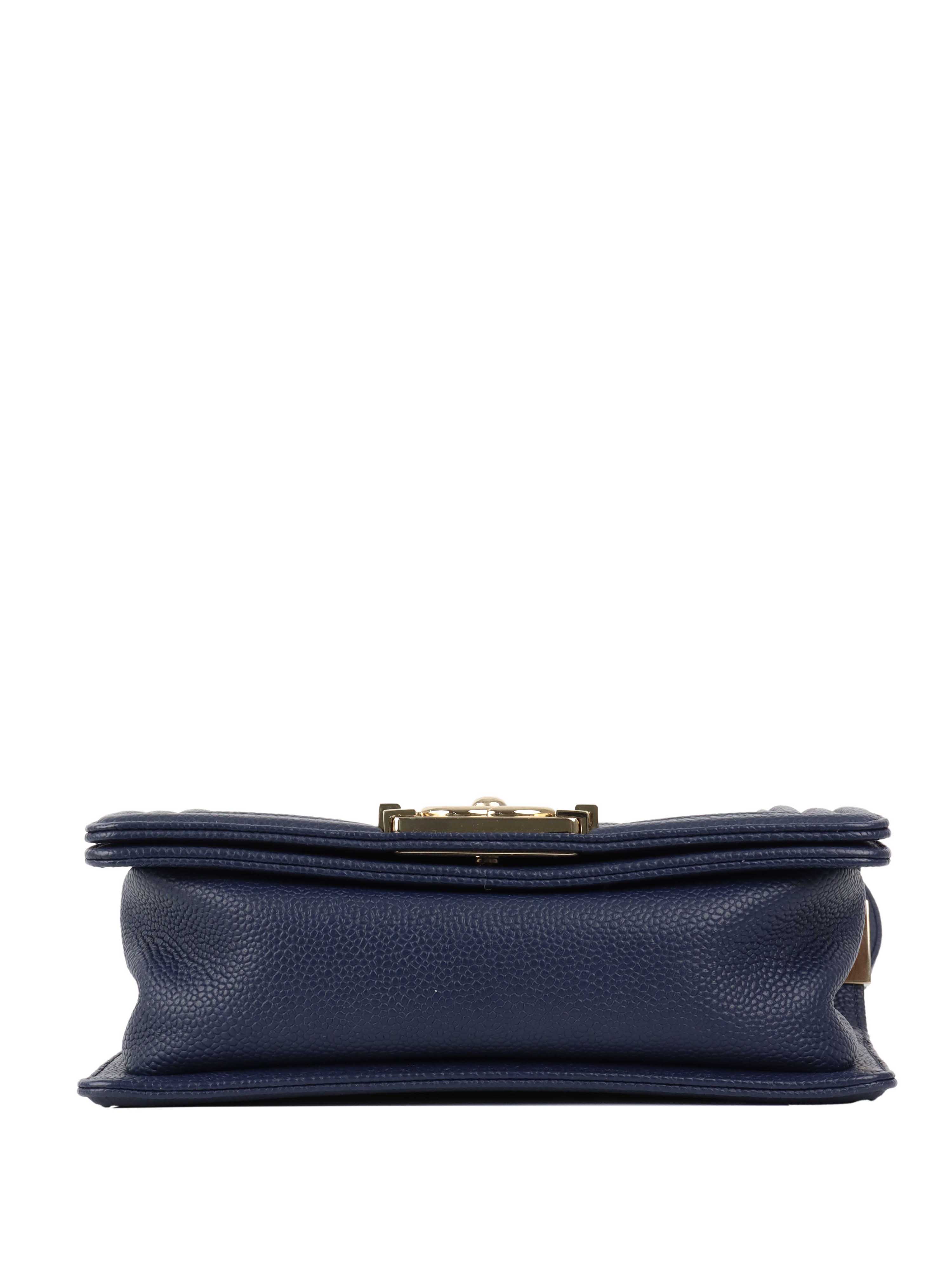 Chanel Small Caviar Navy Boy Bag GHW.