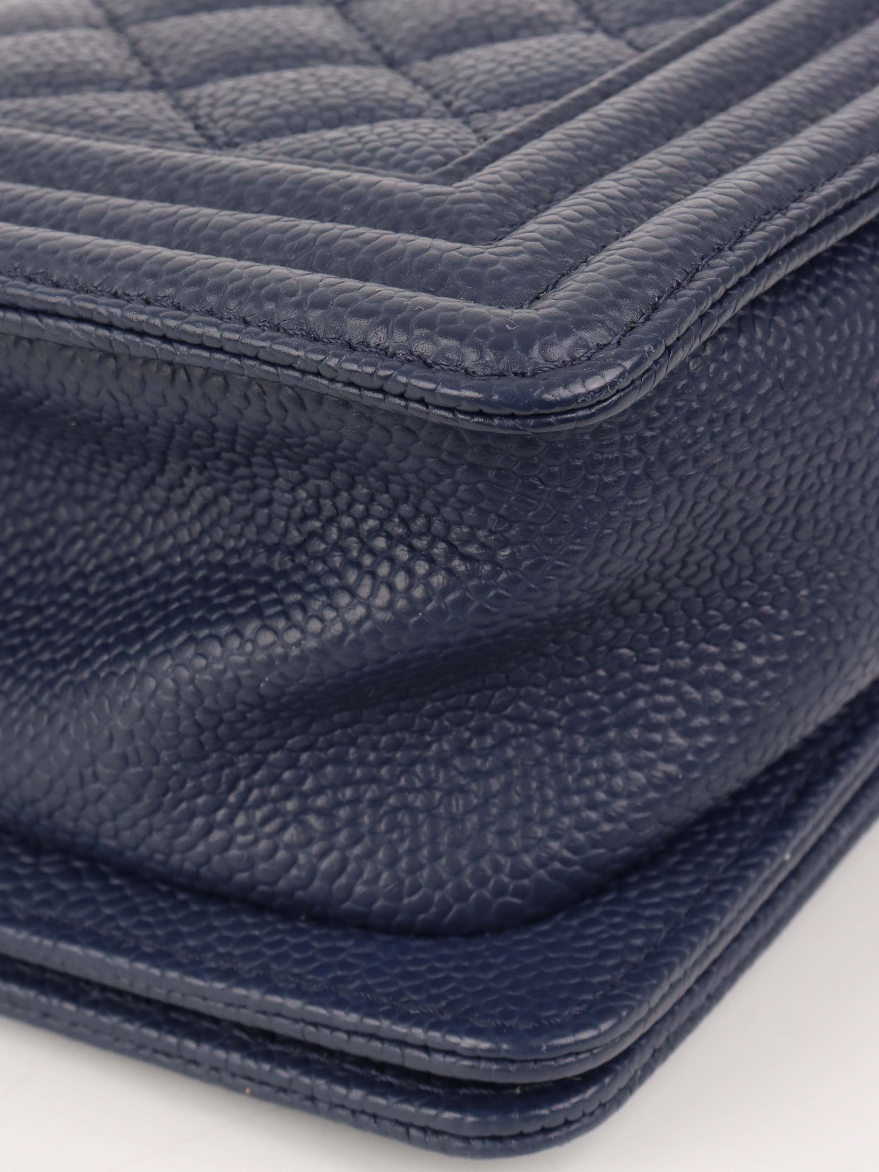 Chanel Small Caviar Navy Boy Bag GHW.