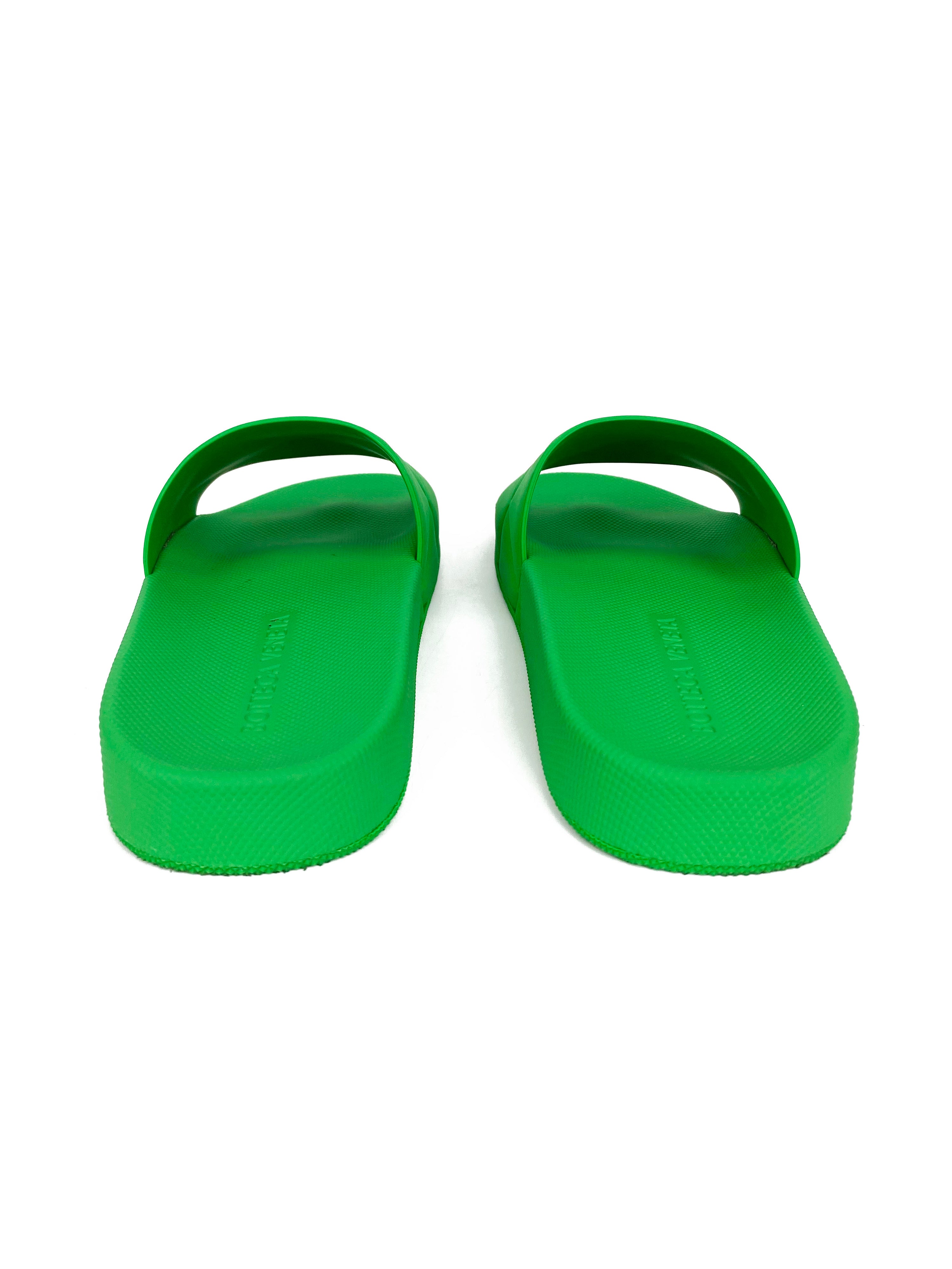 Bottega Veneta Green Sliders 40