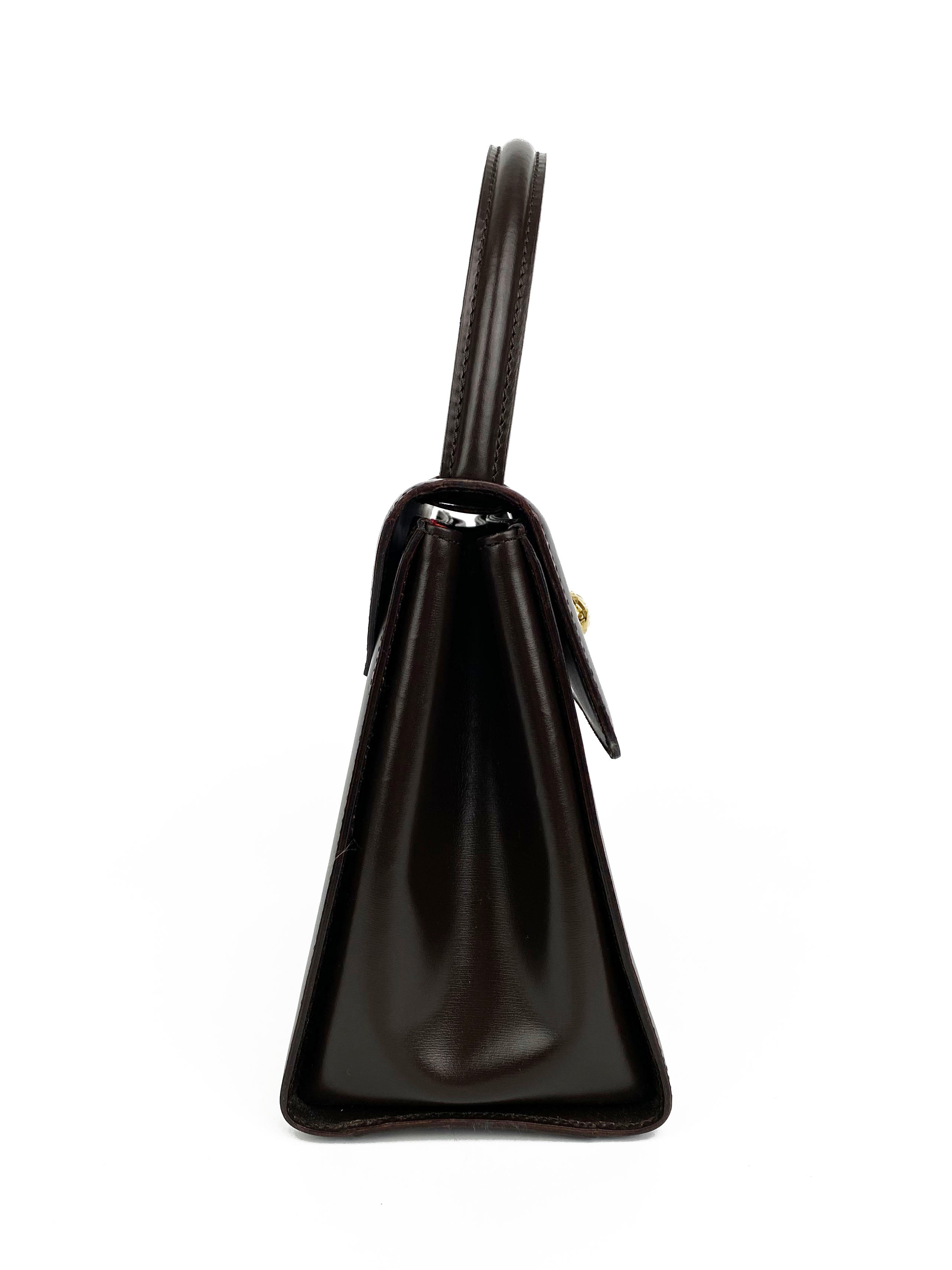 Celine Vintage Brown Top Handle Bag