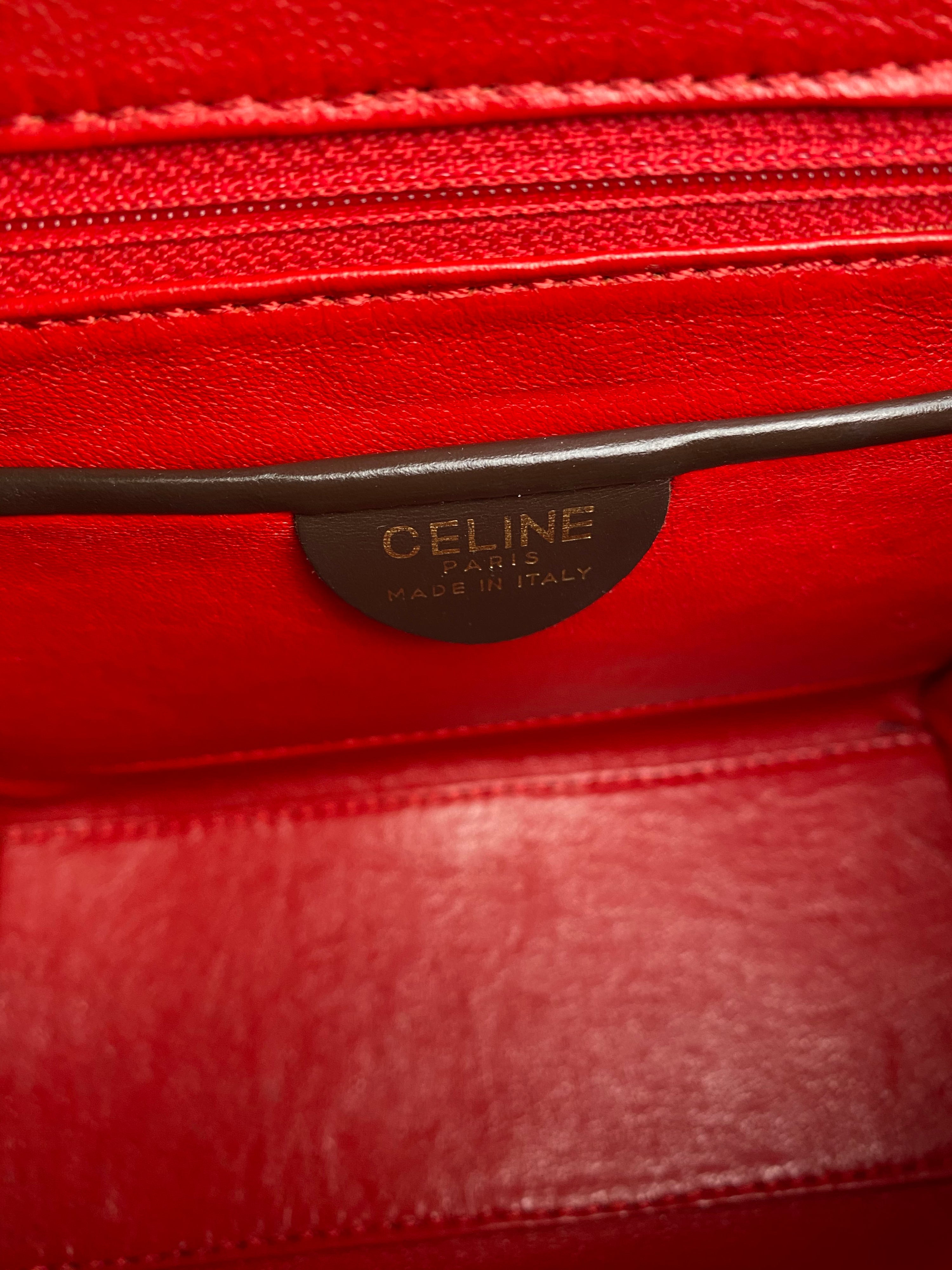 Celine Vintage Brown Top Handle Bag