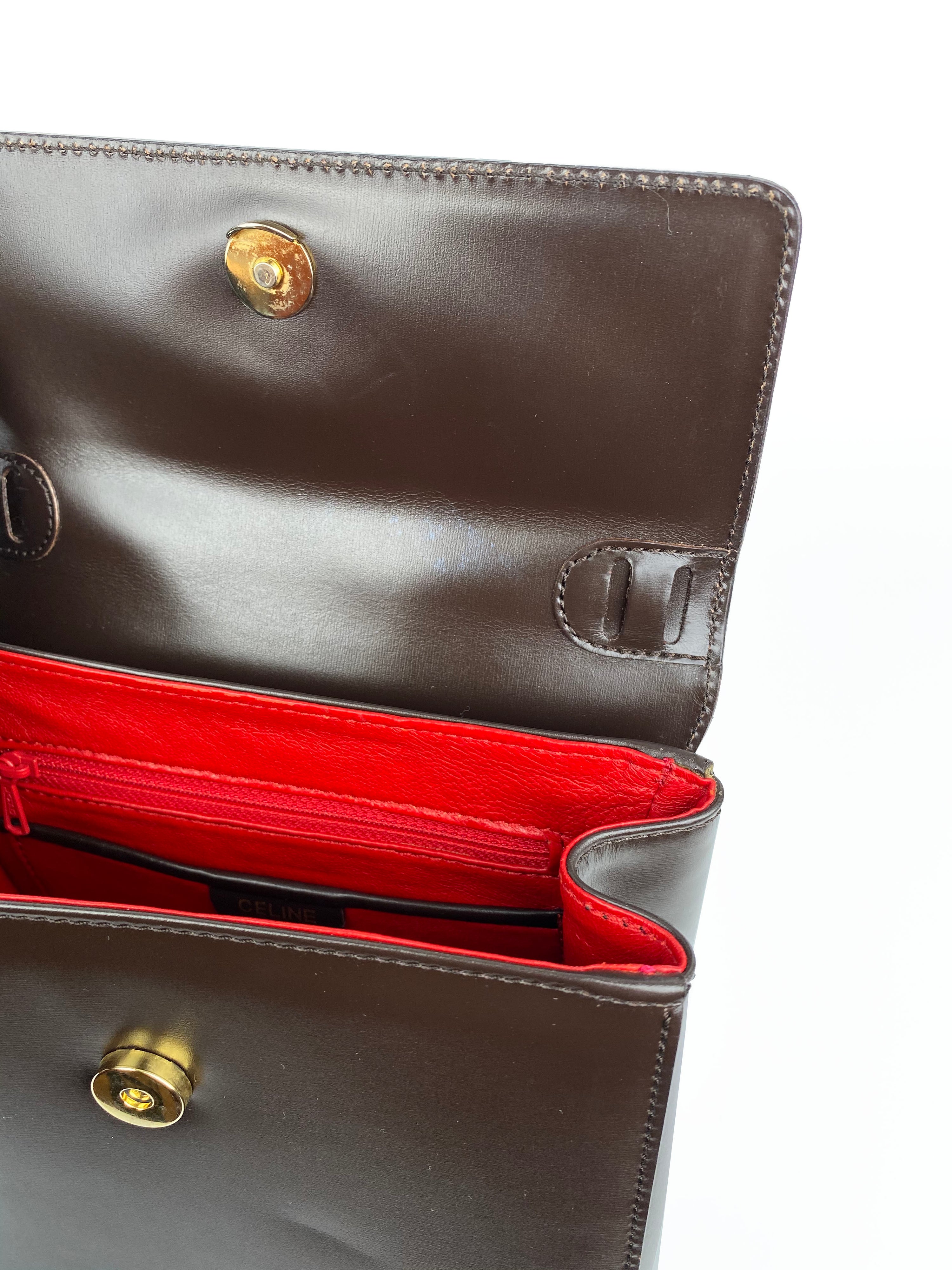 Celine Vintage Brown Top Handle Bag