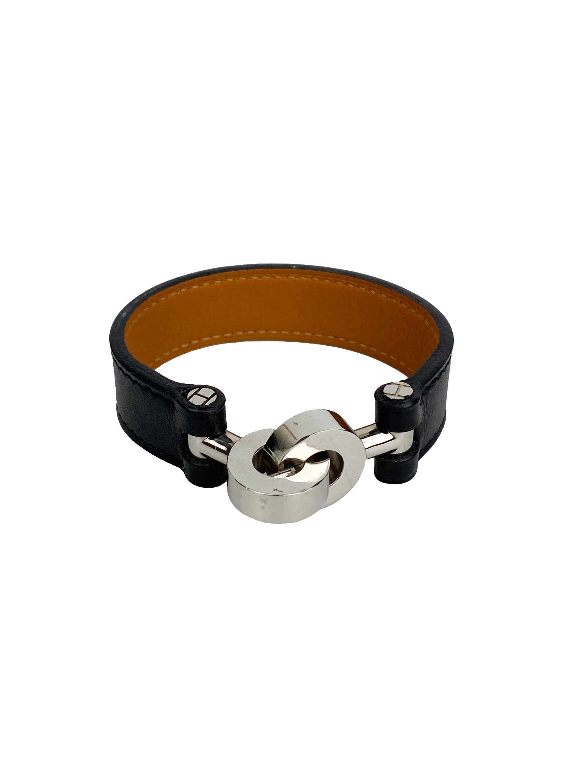 Hermes black 2024 leather bracelet