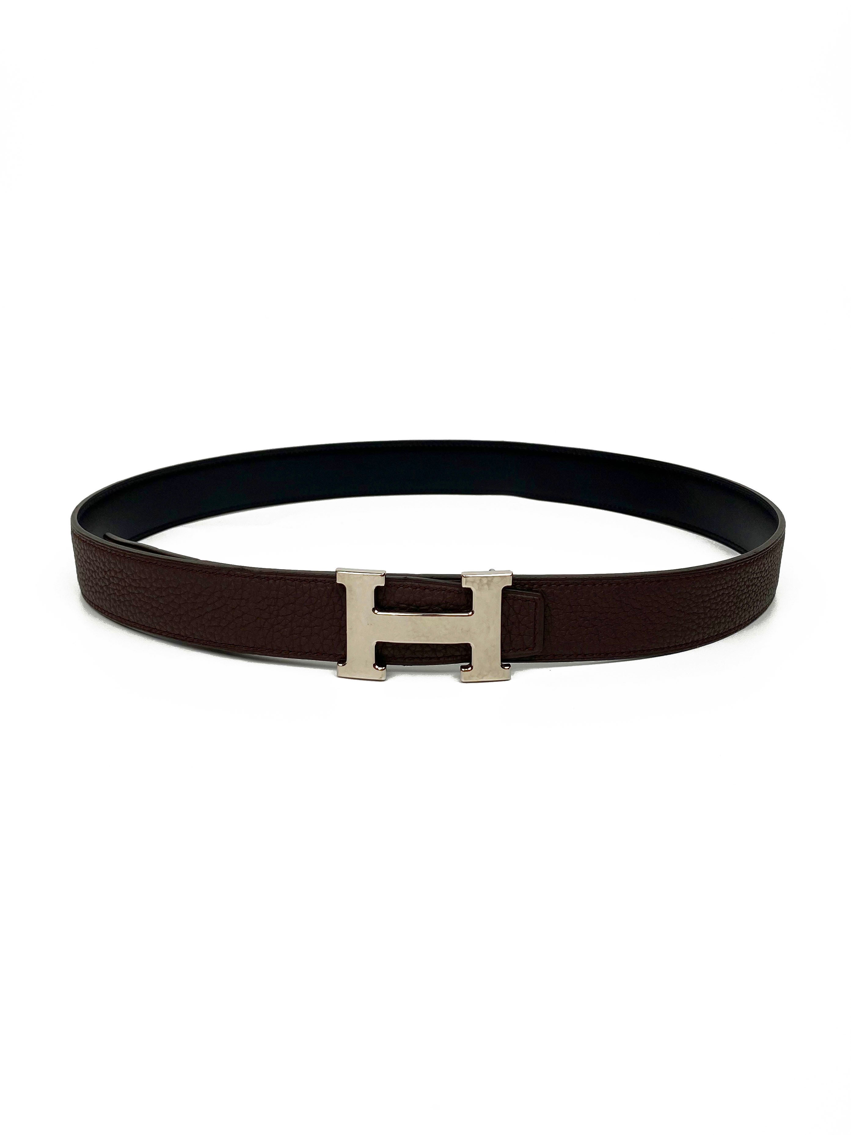 Hermes Men's Martelee Black & Brown Reversible Belt