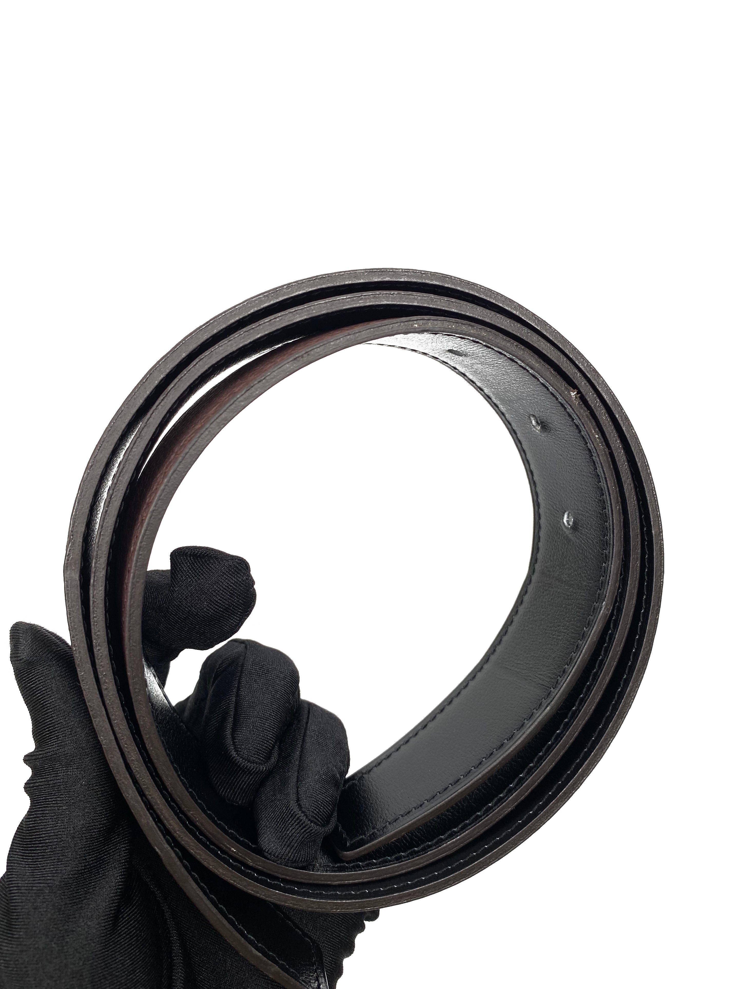 Hermes Men's Martelee Black & Brown Reversible Belt