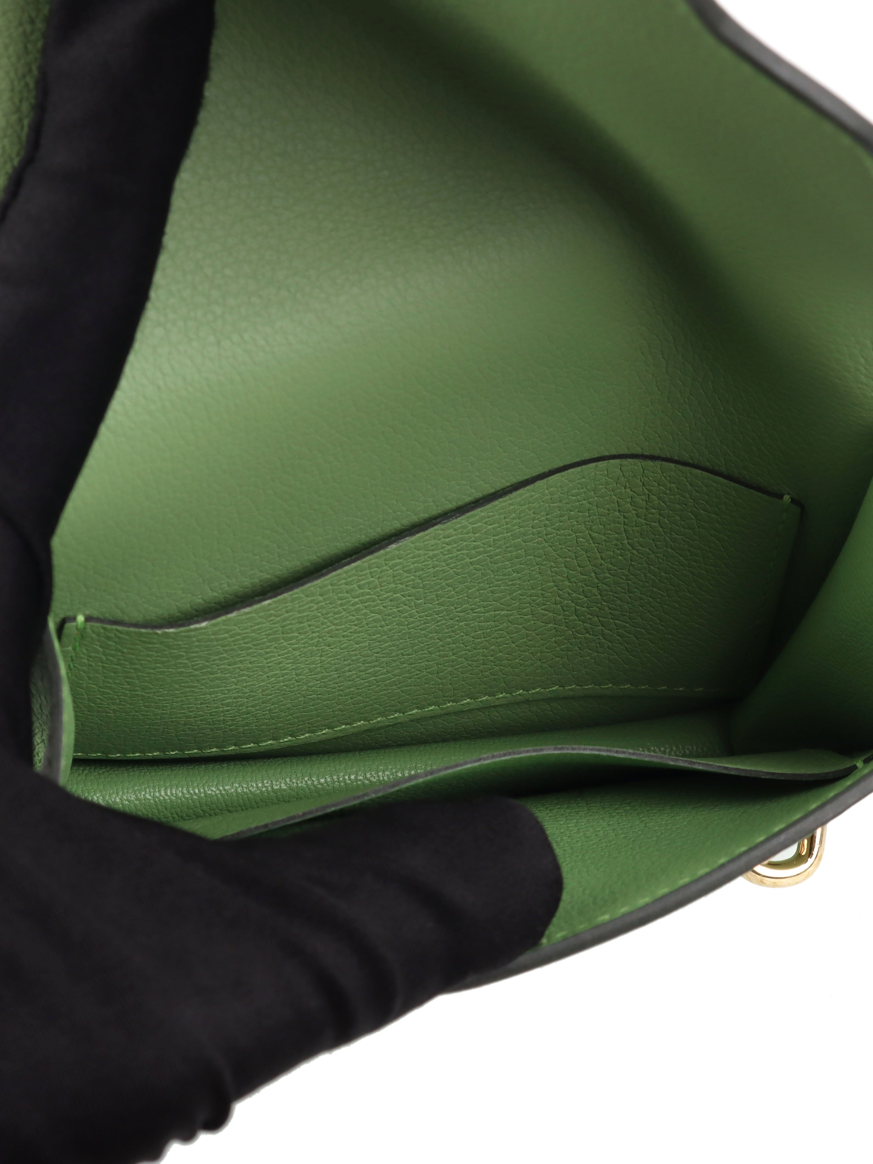 Hermes Roulis Slim Evercolor Leather Vert Criquet Z stamp
