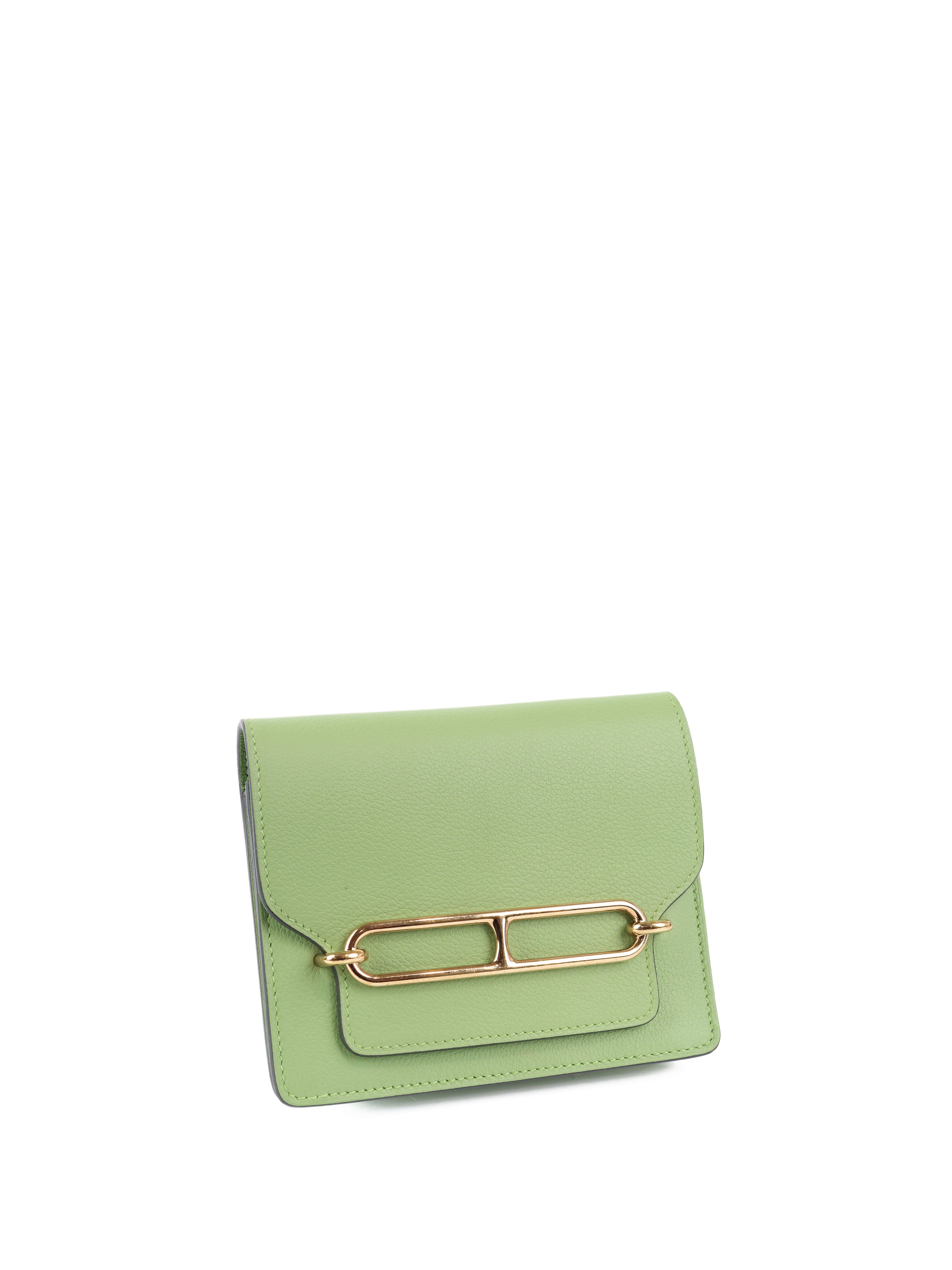 Hermes Roulis Slim Evercolor Leather Vert Criquet Z stamp