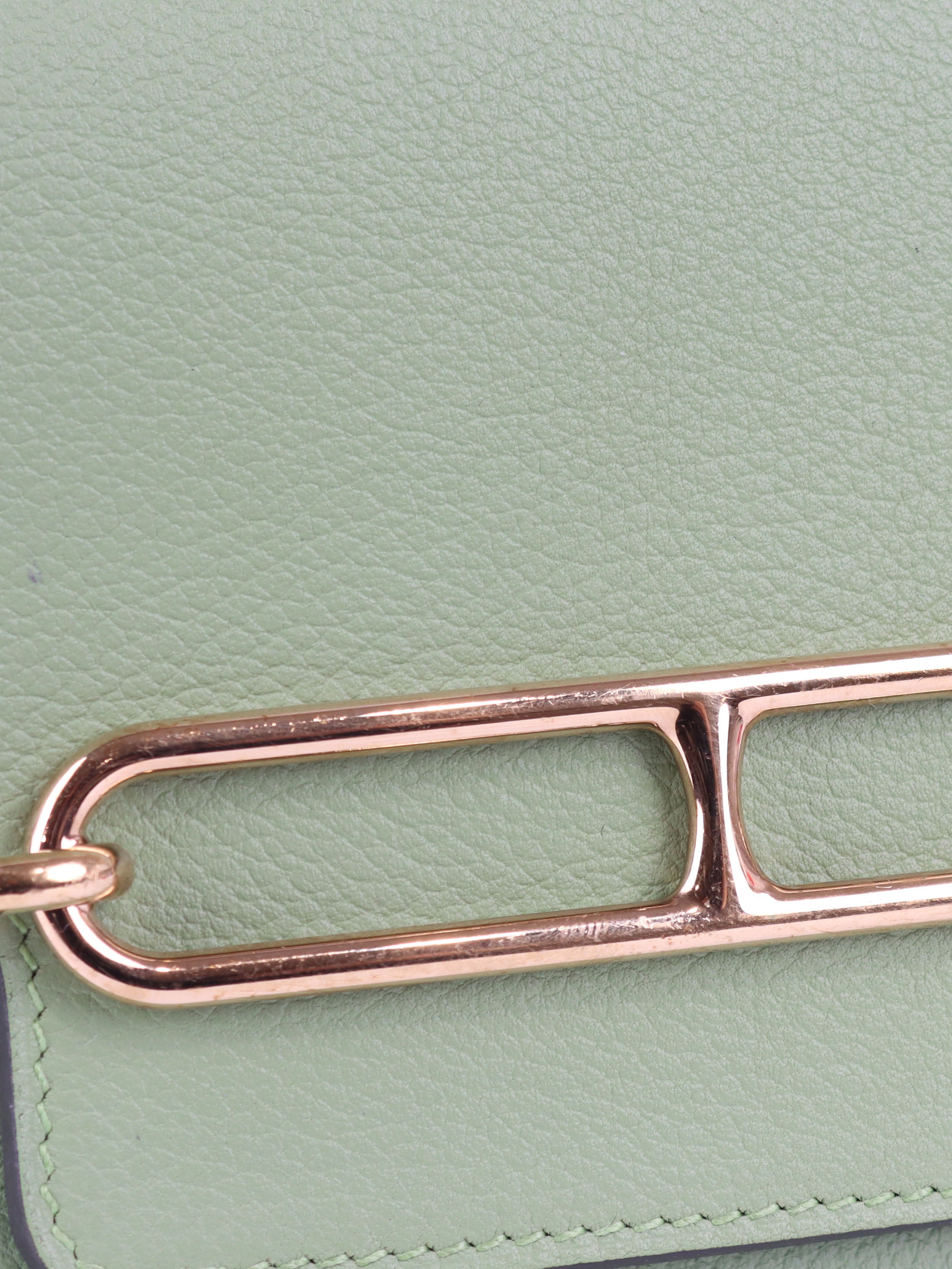 Hermes Roulis Slim Evercolor Leather Vert Criquet Z stamp