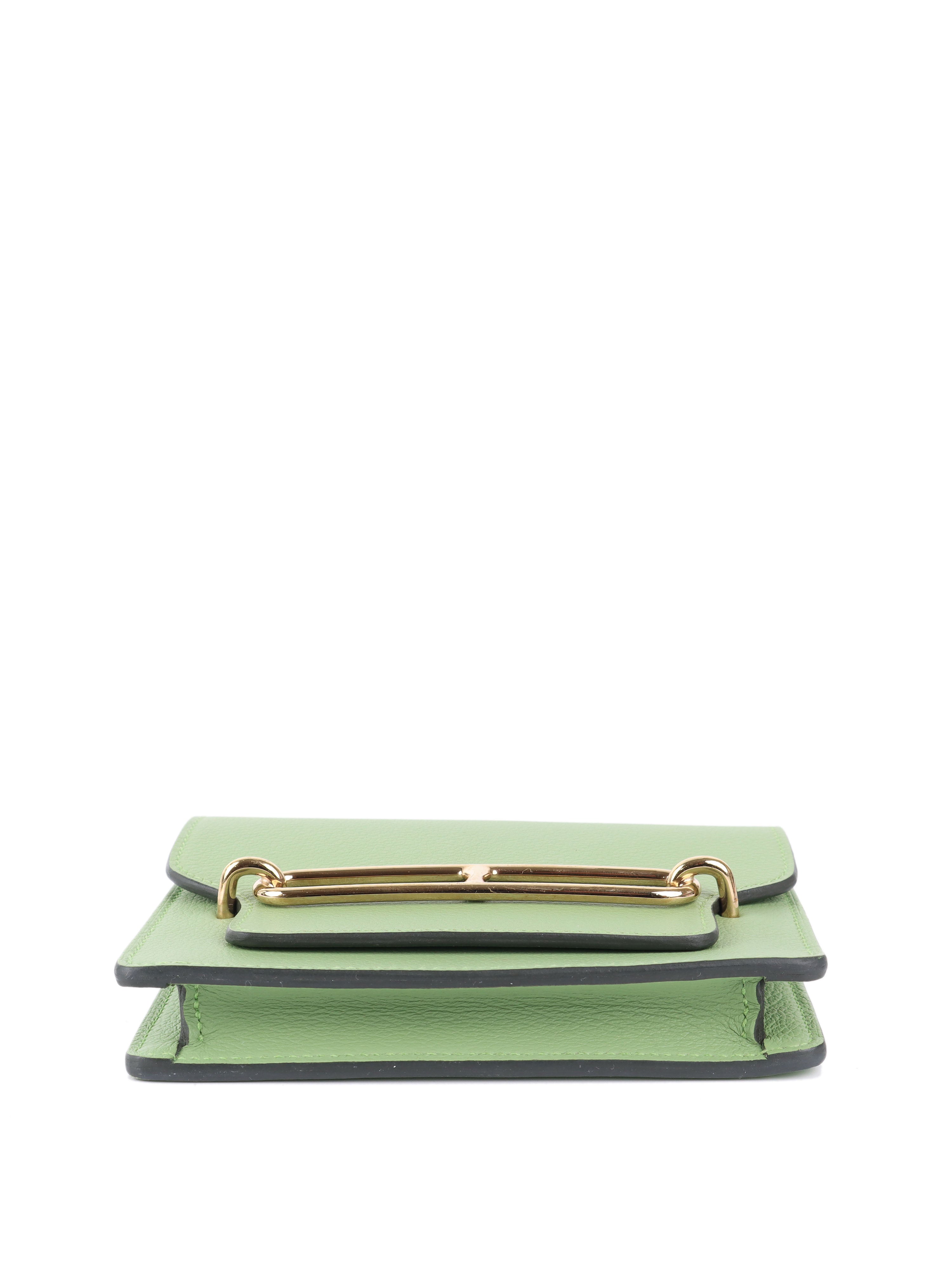 Hermes Roulis Slim Evercolor Leather Vert Criquet Z stamp