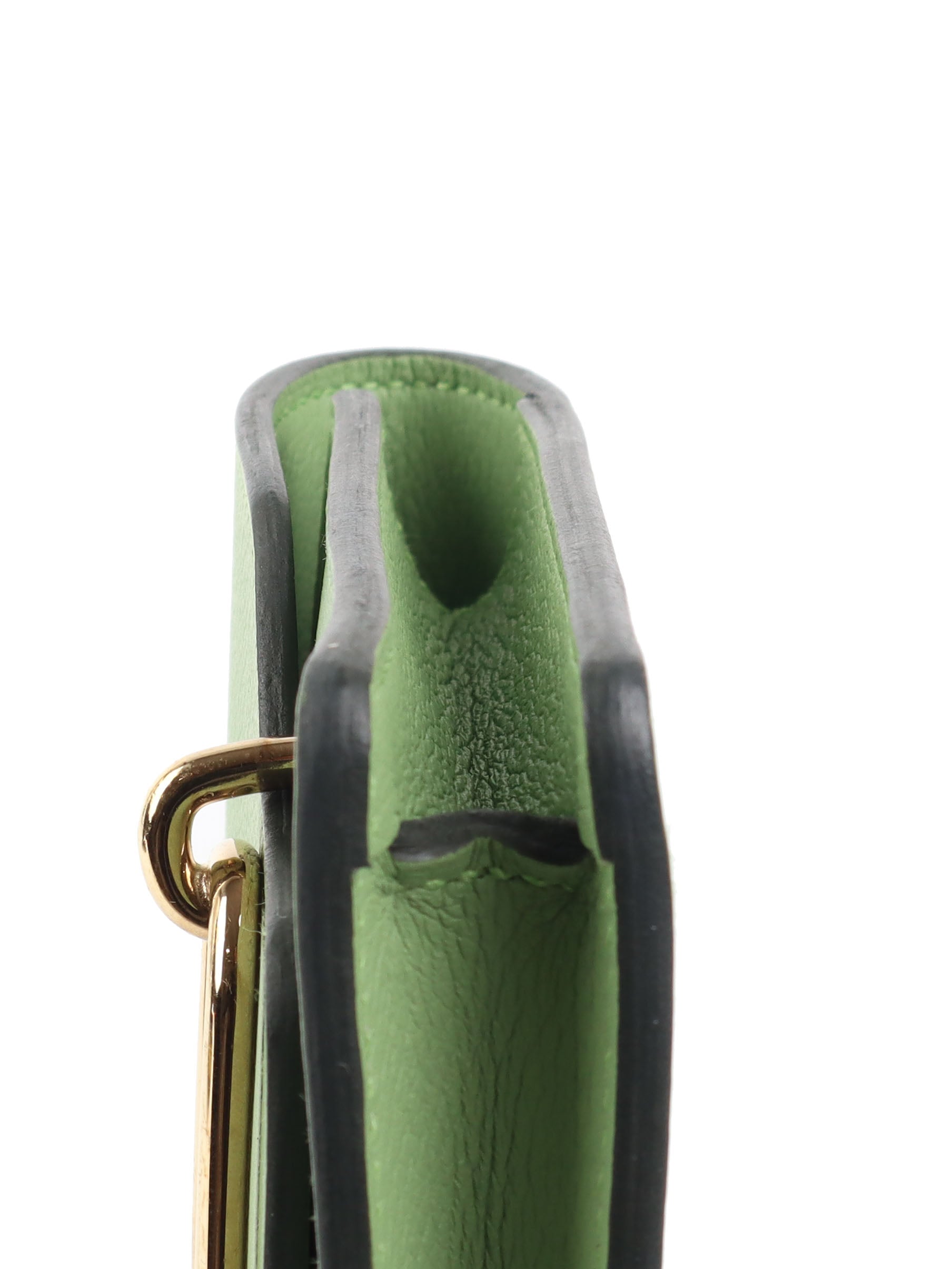 Hermes Roulis Slim Evercolor Leather Vert Criquet Z stamp