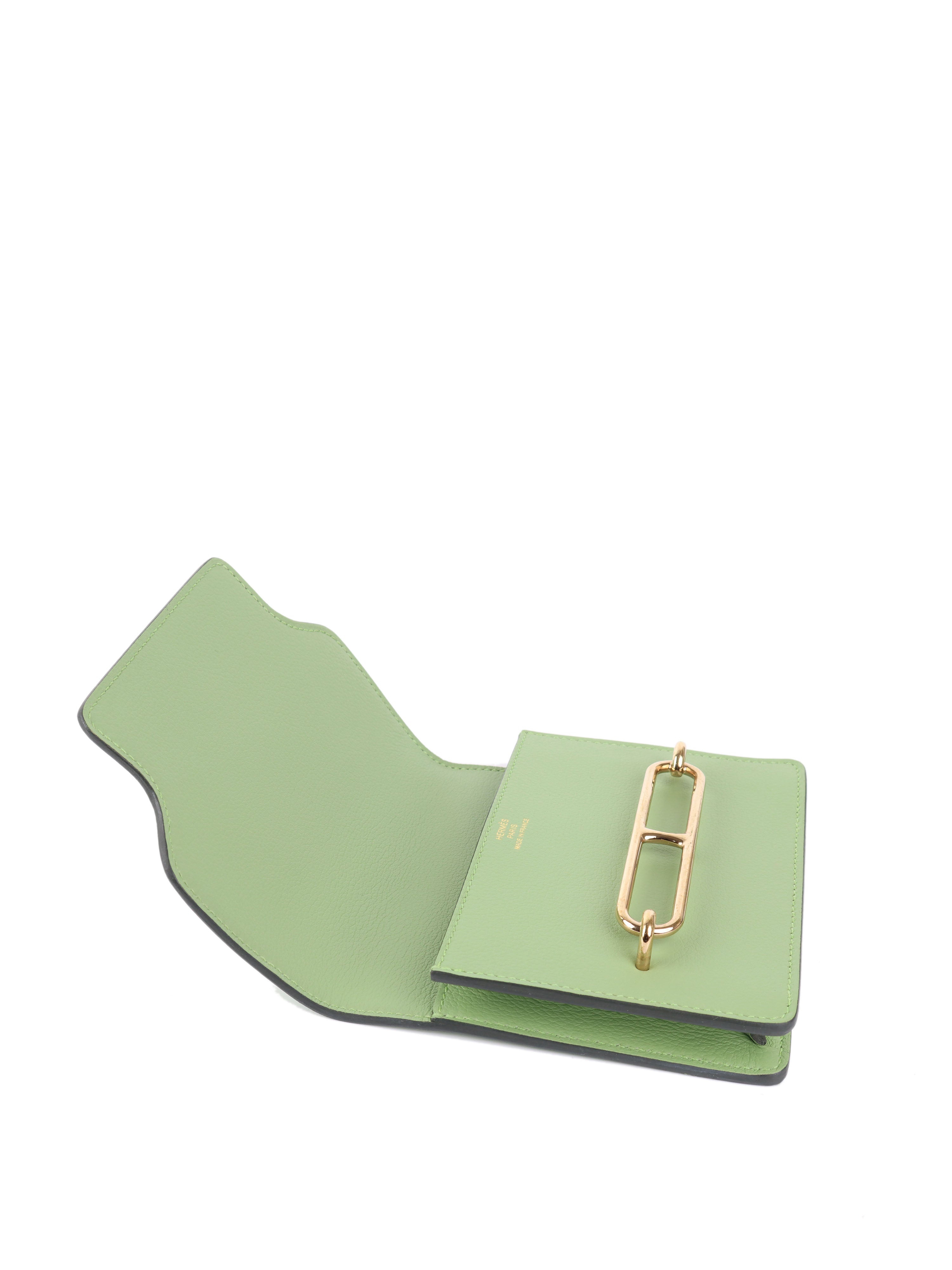 Hermes Roulis Slim Evercolor Leather Vert Criquet Z stamp