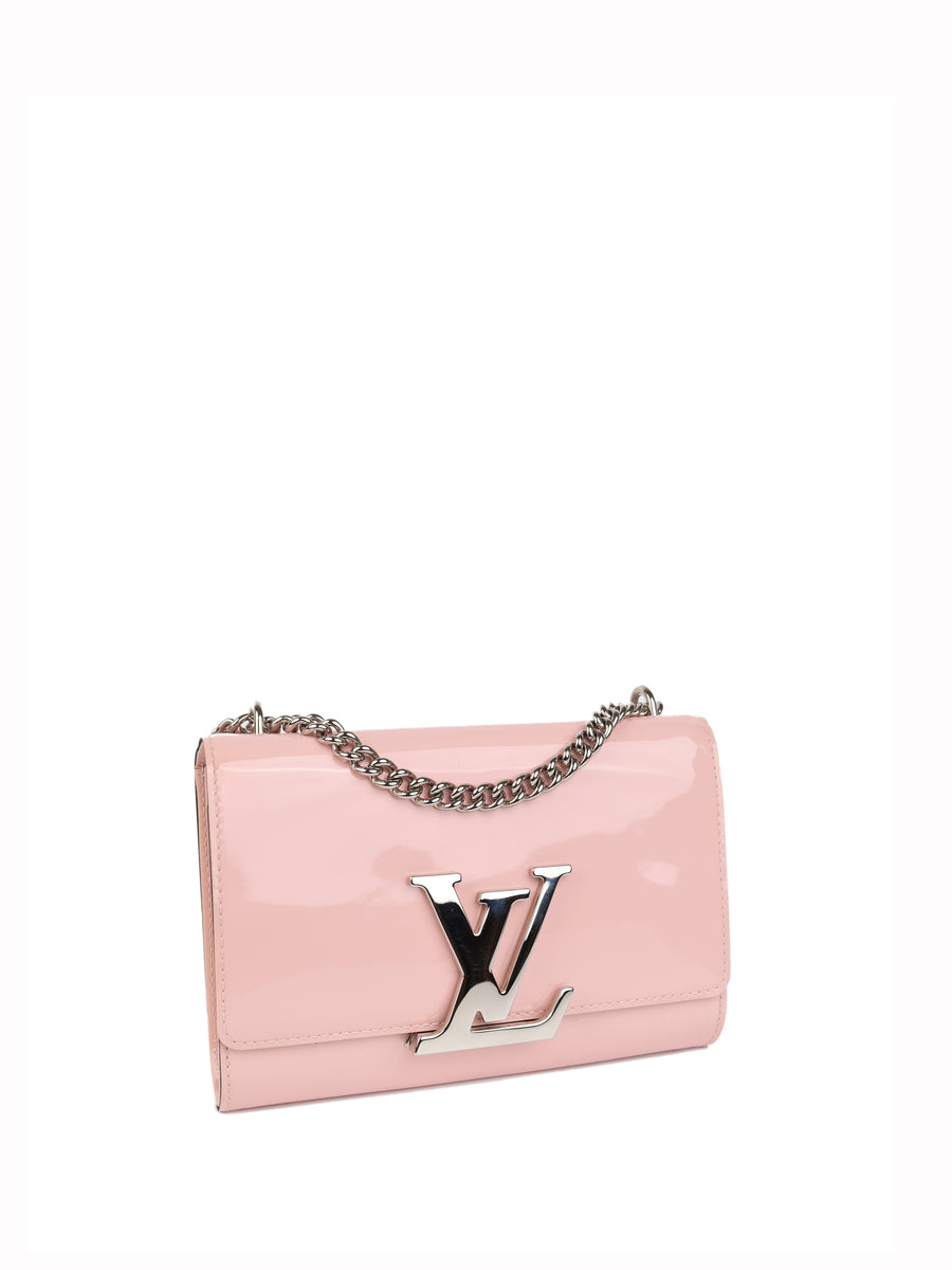 Louis Vuitton Rose Ballerine Patent Leather Chain Louise MM Bag Louis  Vuitton