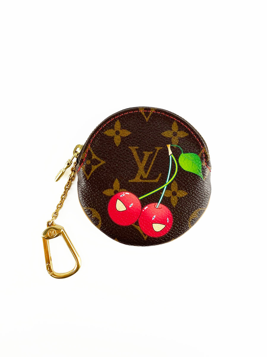 AUTH NEW LOUIS VUITTON MONOGRAM CHERRY KEY HOLDER COIN WALLET MURAKAMI  TAKASHI