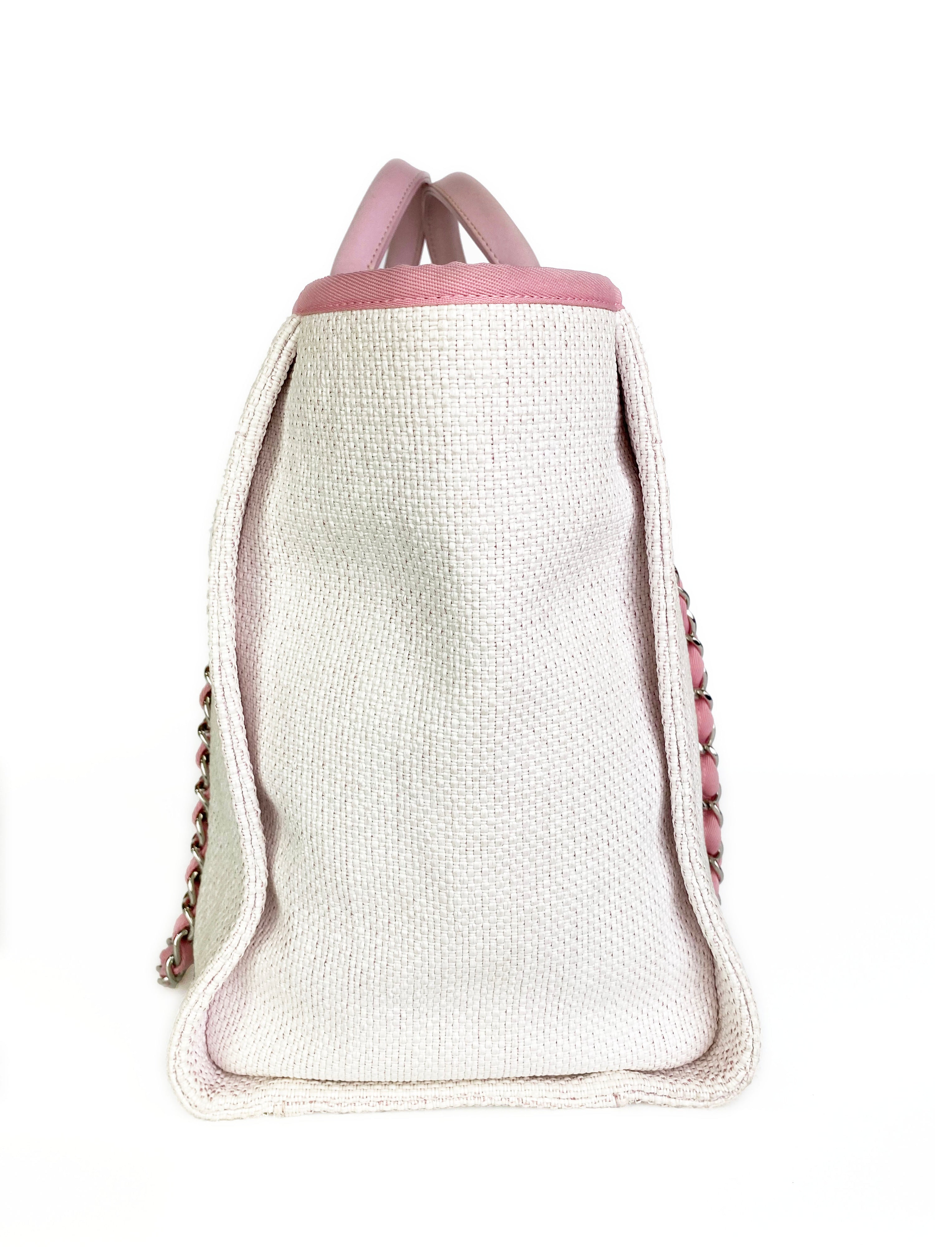 Chanel Pink & White Deauville Tote