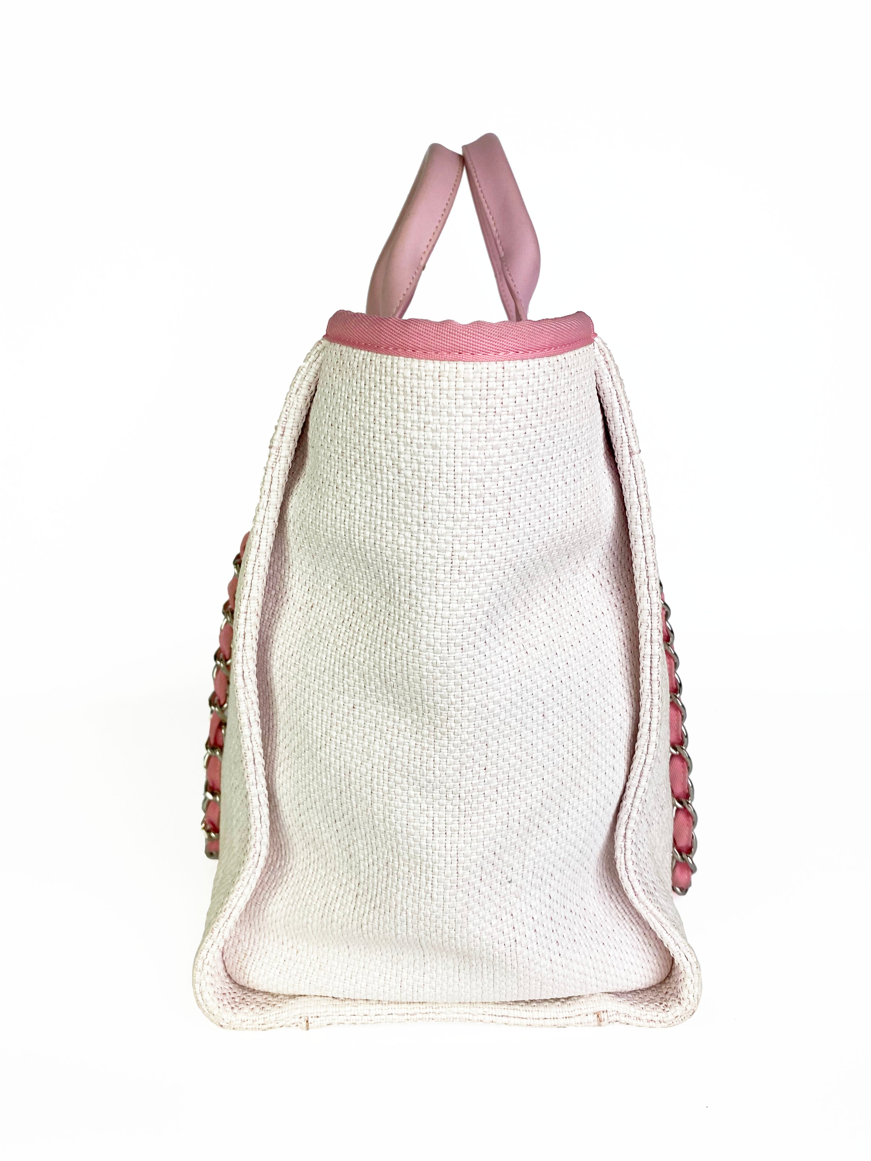 Chanel Pink & White Deauville Tote