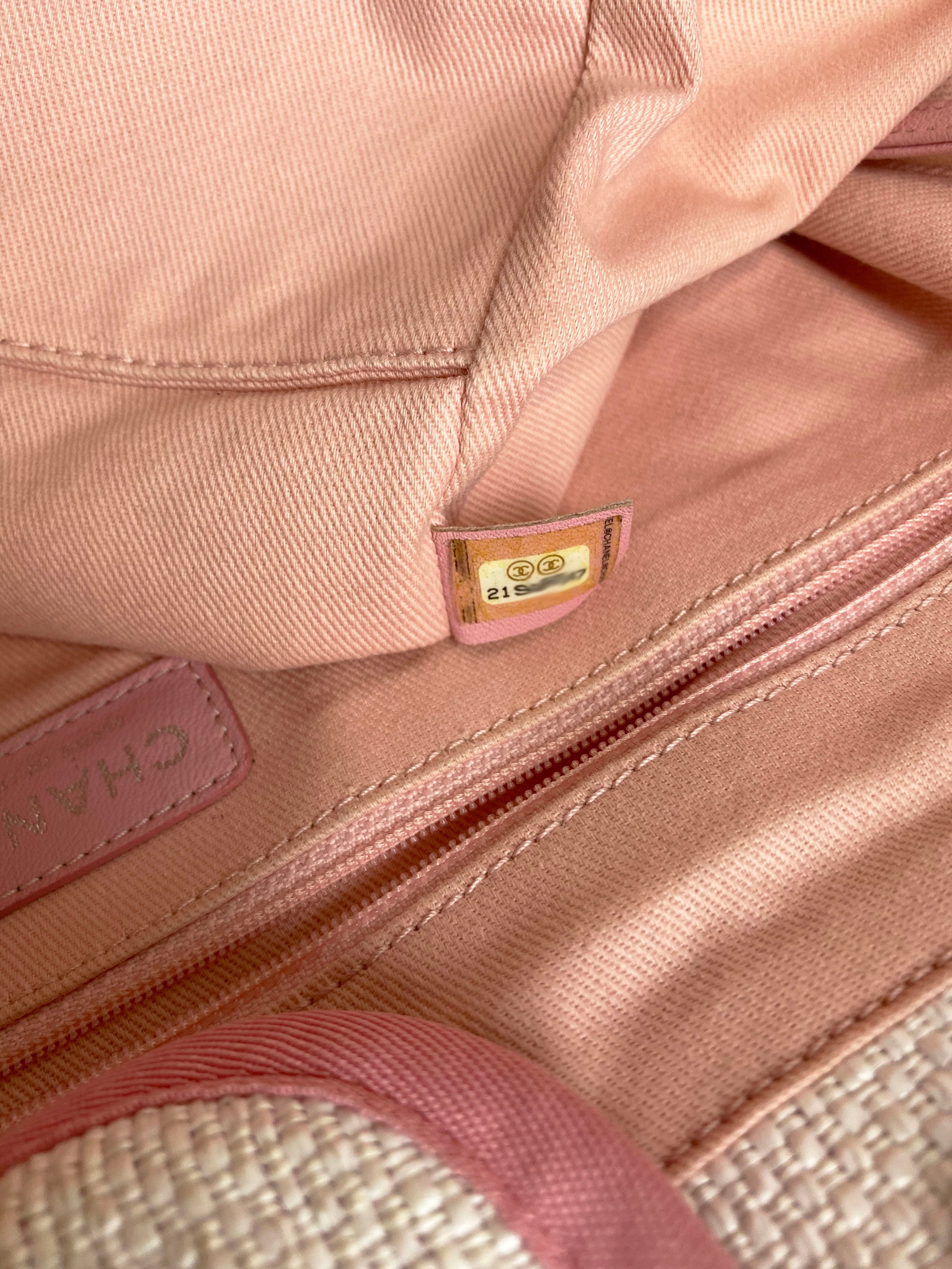 Chanel Pink & White Deauville Tote