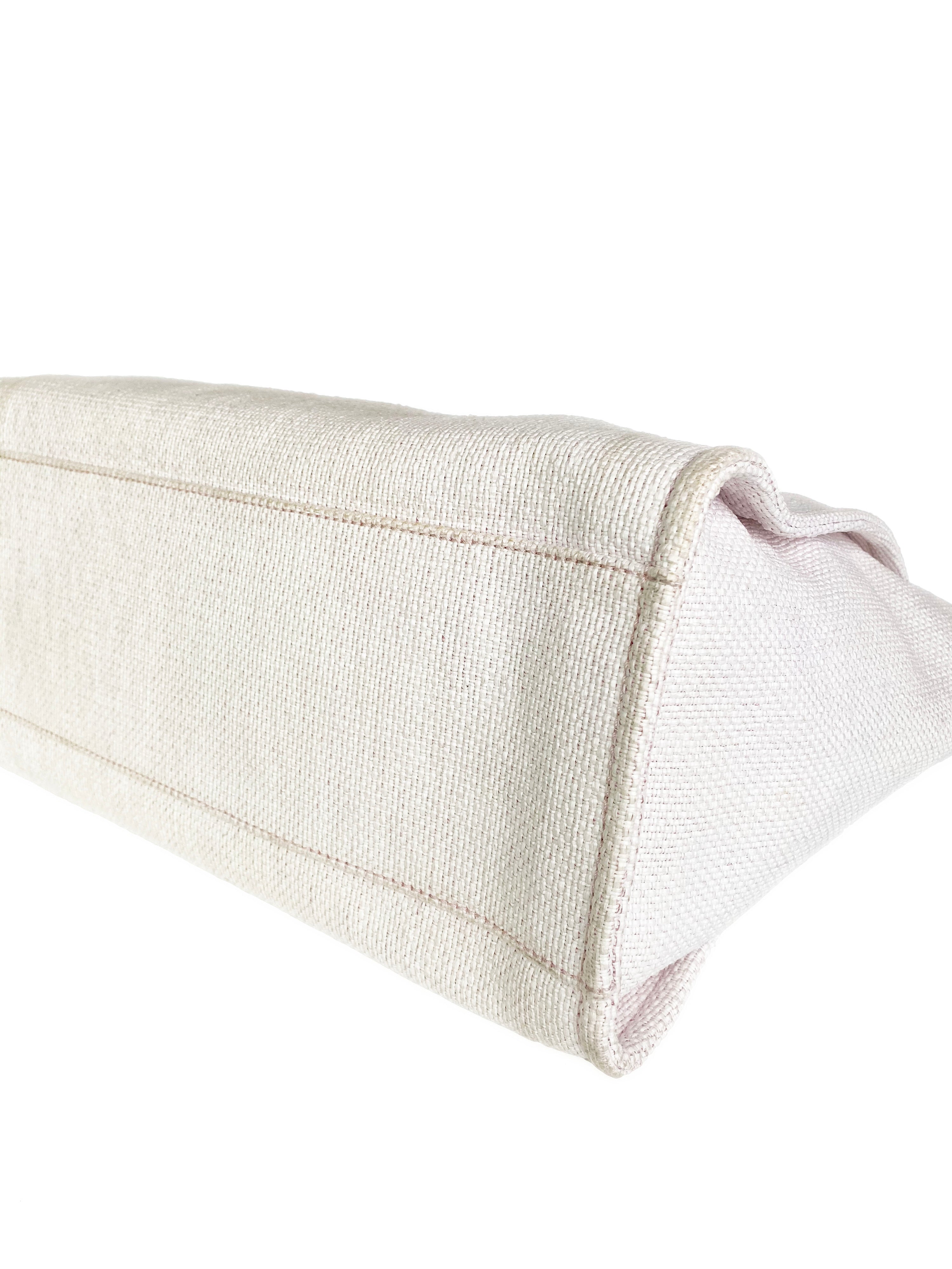 Chanel Pink & White Deauville Tote