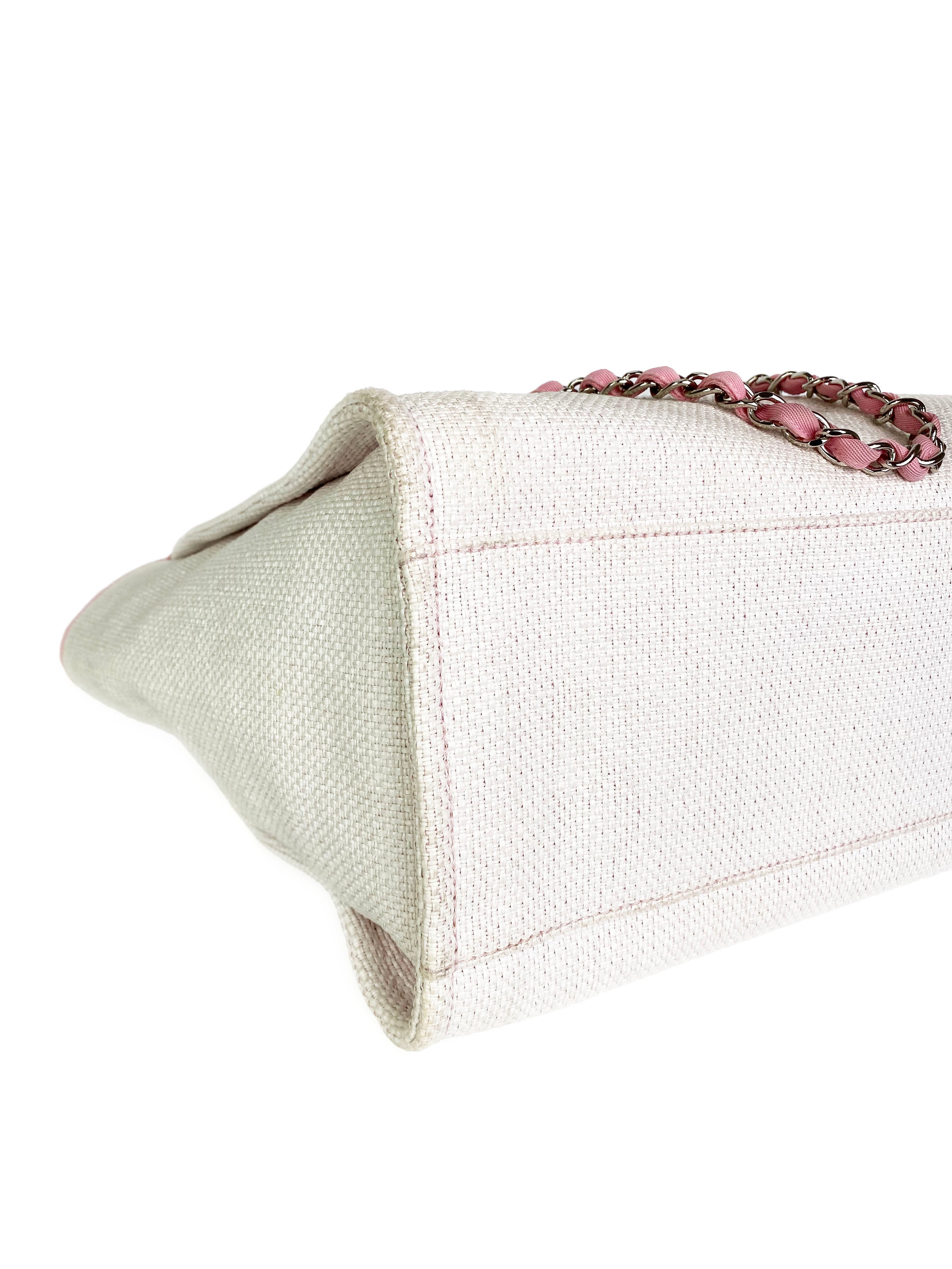 Chanel Pink & White Deauville Tote