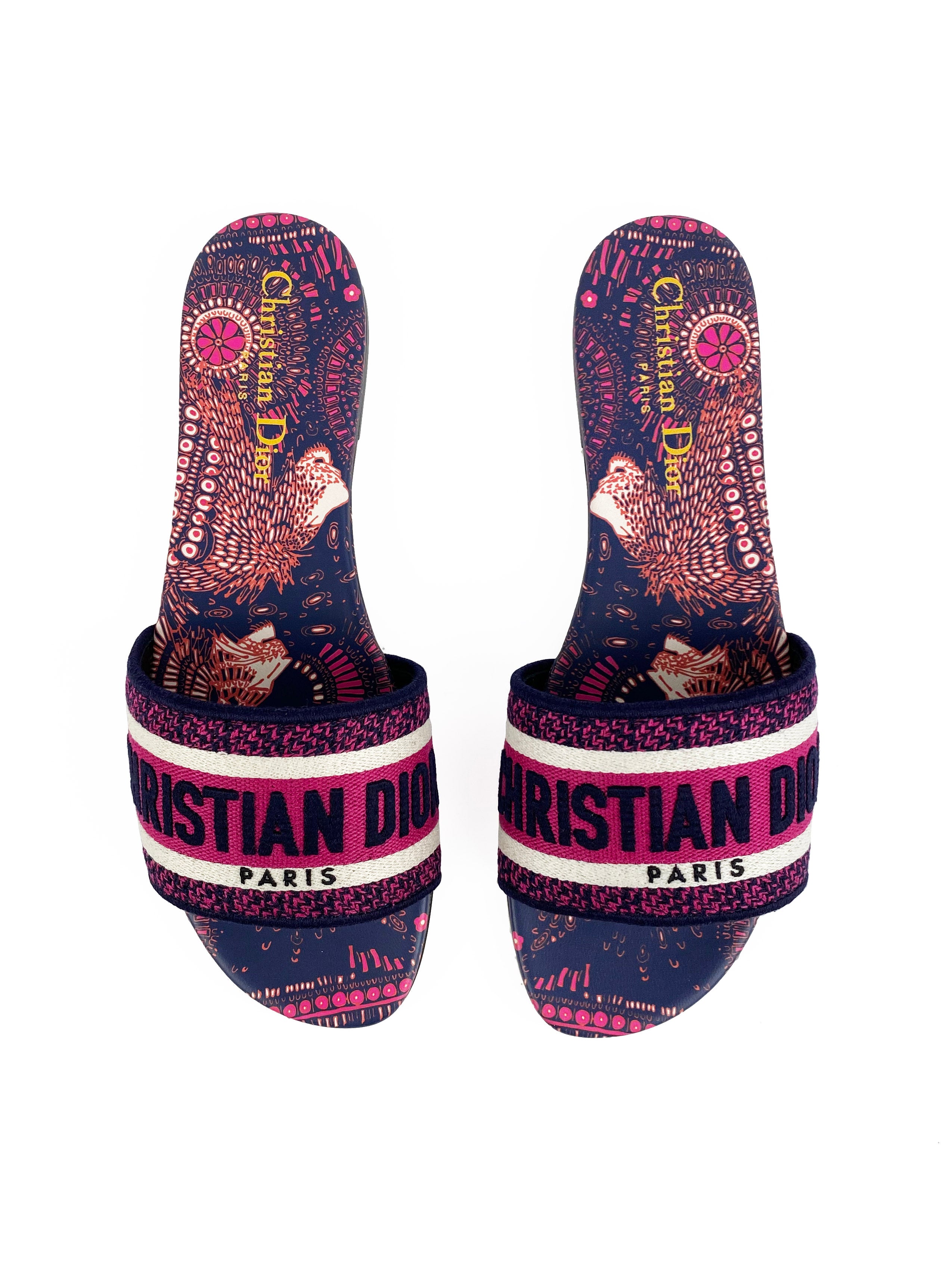 Christian Dior Dway Blue & Pink Slides 37