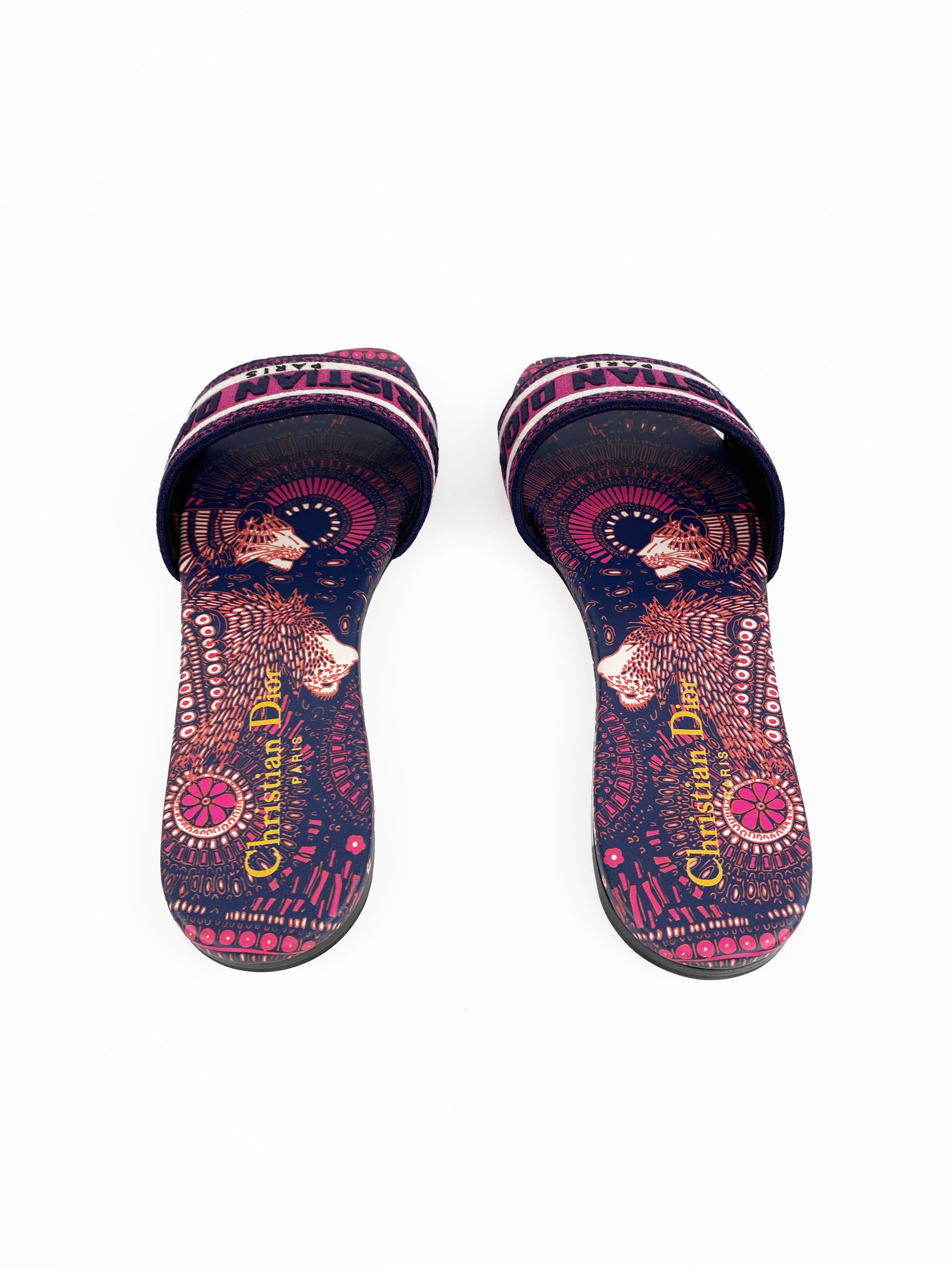 Christian Dior Dway Blue & Pink Slides 37