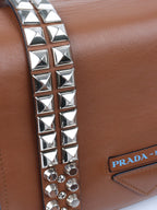 Prada Cognac Luxe Shoulder Bag.