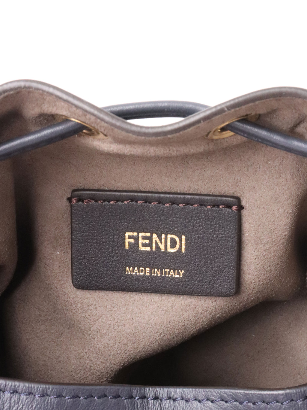Fendi Mini Navy Fabric Mon Tresor Bucket Bag
