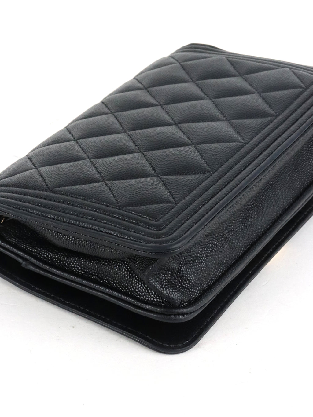 Chanel Black Caviar Boy Wallet On Chain GHW