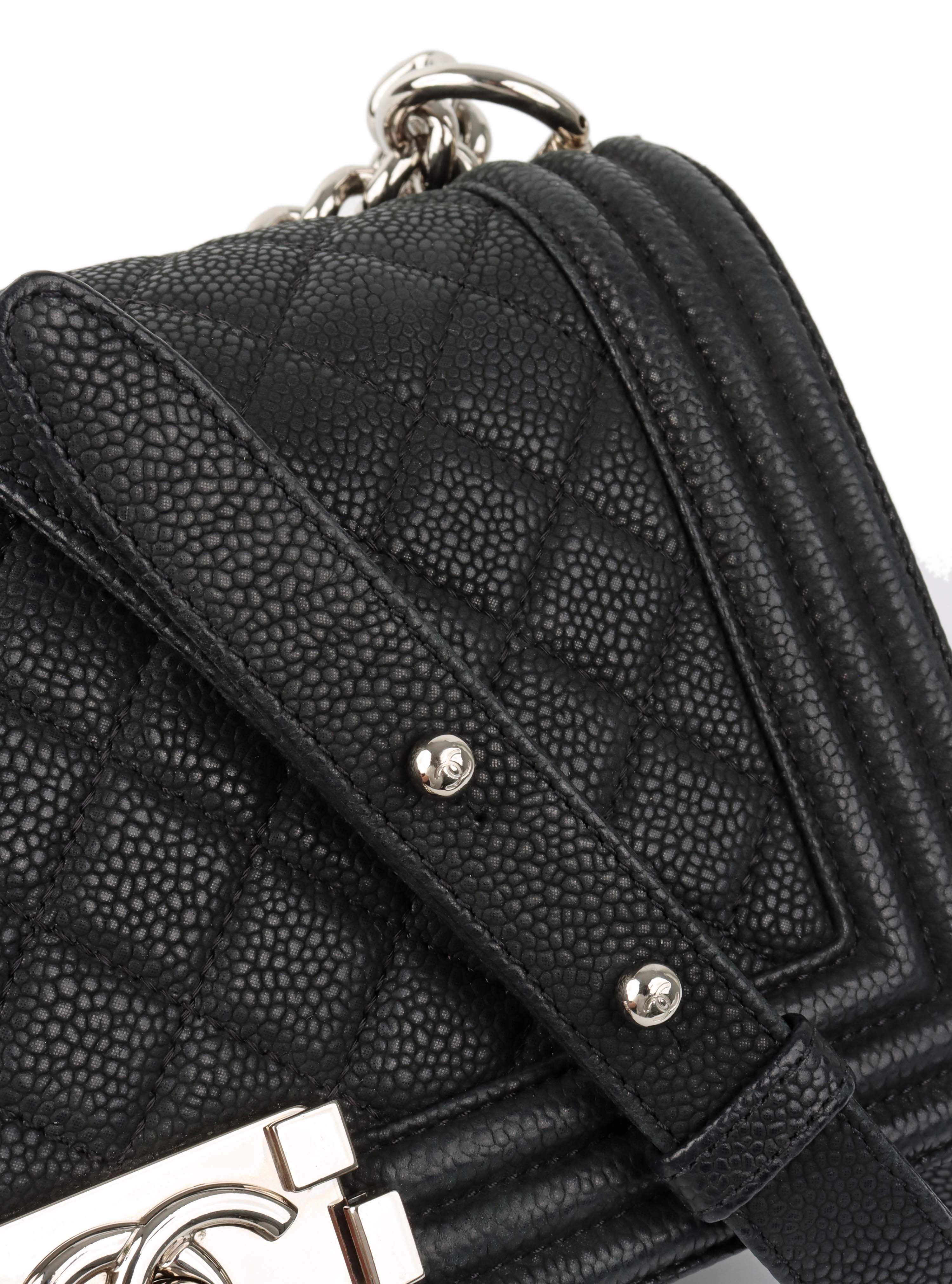 Chanel Black Medium Soft Caviar Boy Bag SHW.