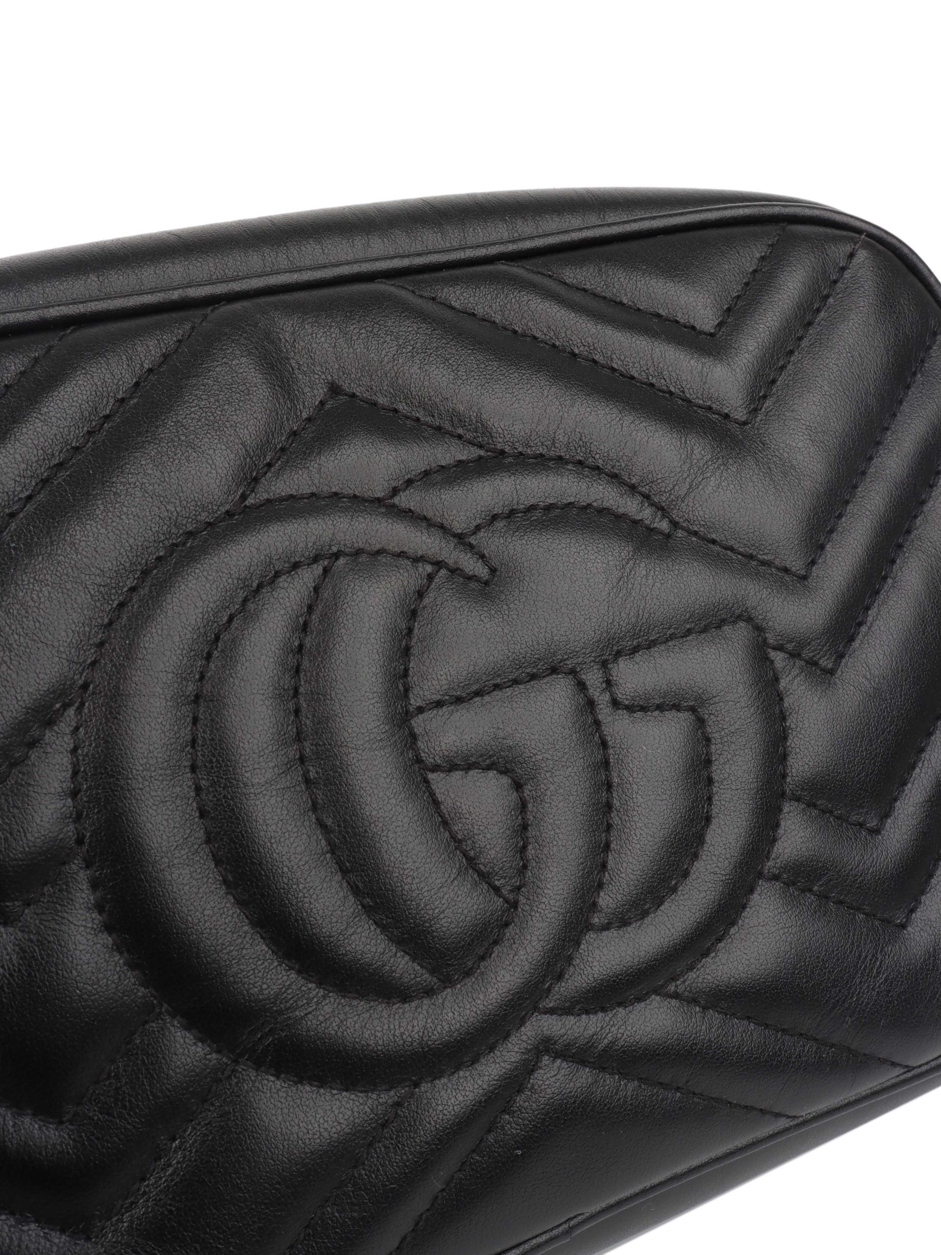 Gucci Small Black Marmont Camera Bag.