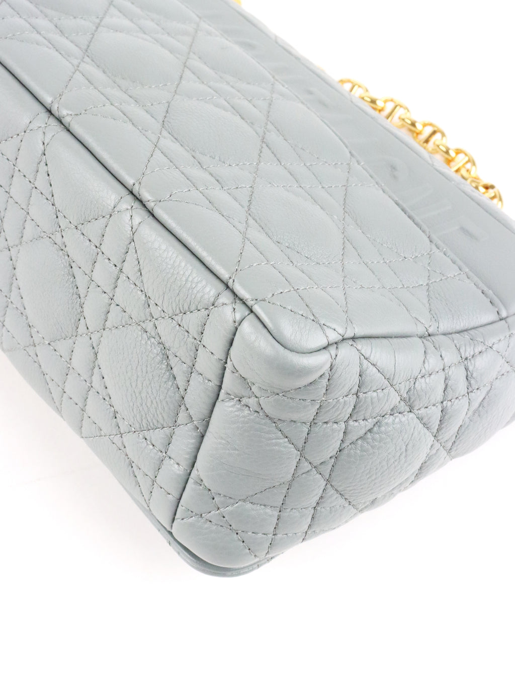 Dior Medium Stone Grey Cannage Caro Bag