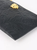 Versace Black Medusa Floral Clutch