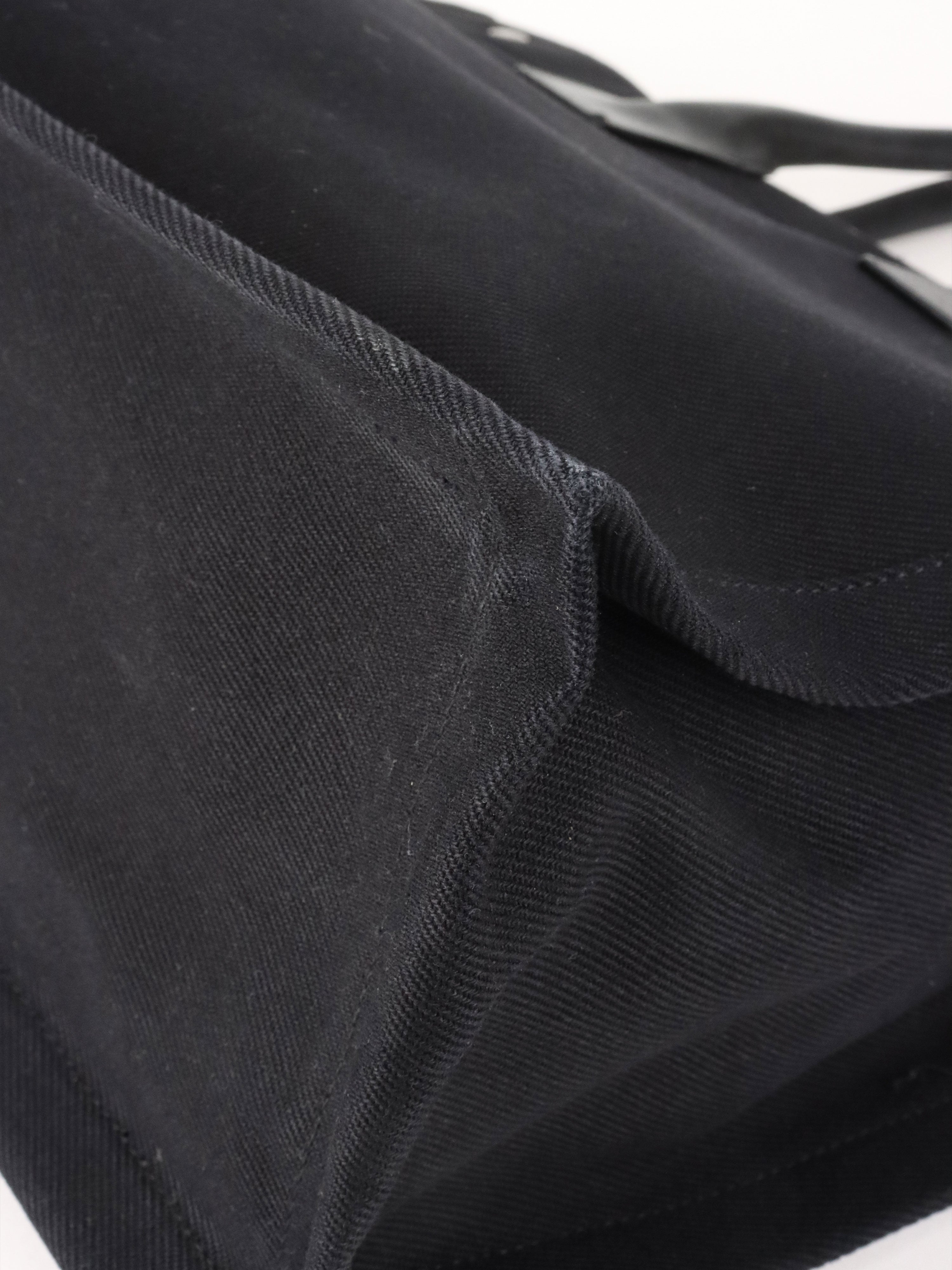 Saint Laurent Black Canvas Rive Gauche Large Tote Bag