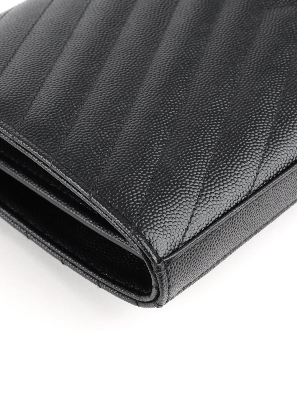 Saint Laurent Black Cassandre Envelope Chain Wallet