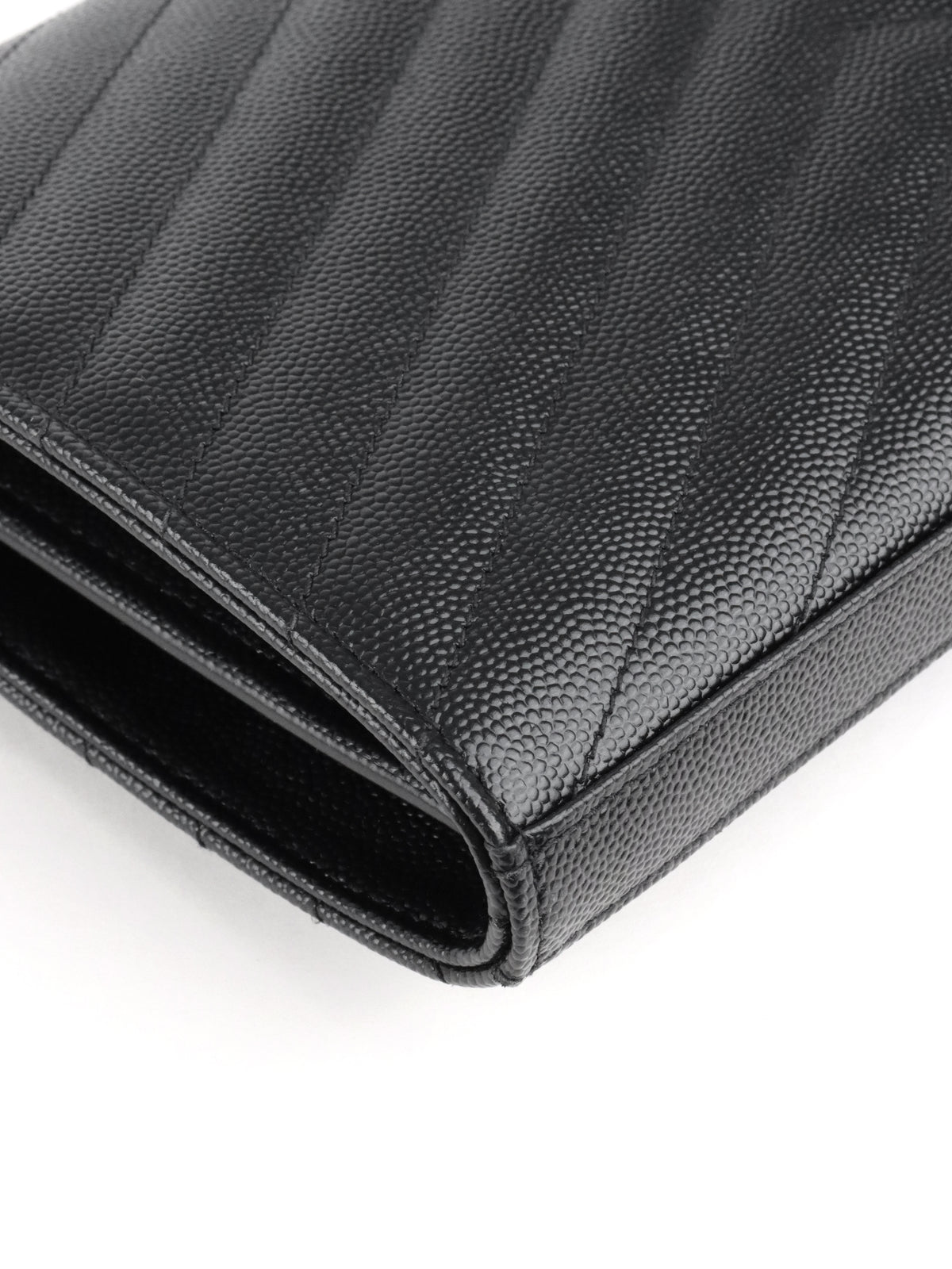 Saint Laurent Black Cassandre Envelope Chain Wallet