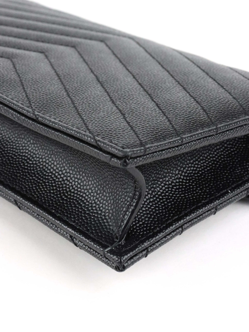 Saint Laurent Black Cassandre Envelope Chain Wallet