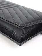 Saint Laurent Black Cassandre Envelope Chain Wallet
