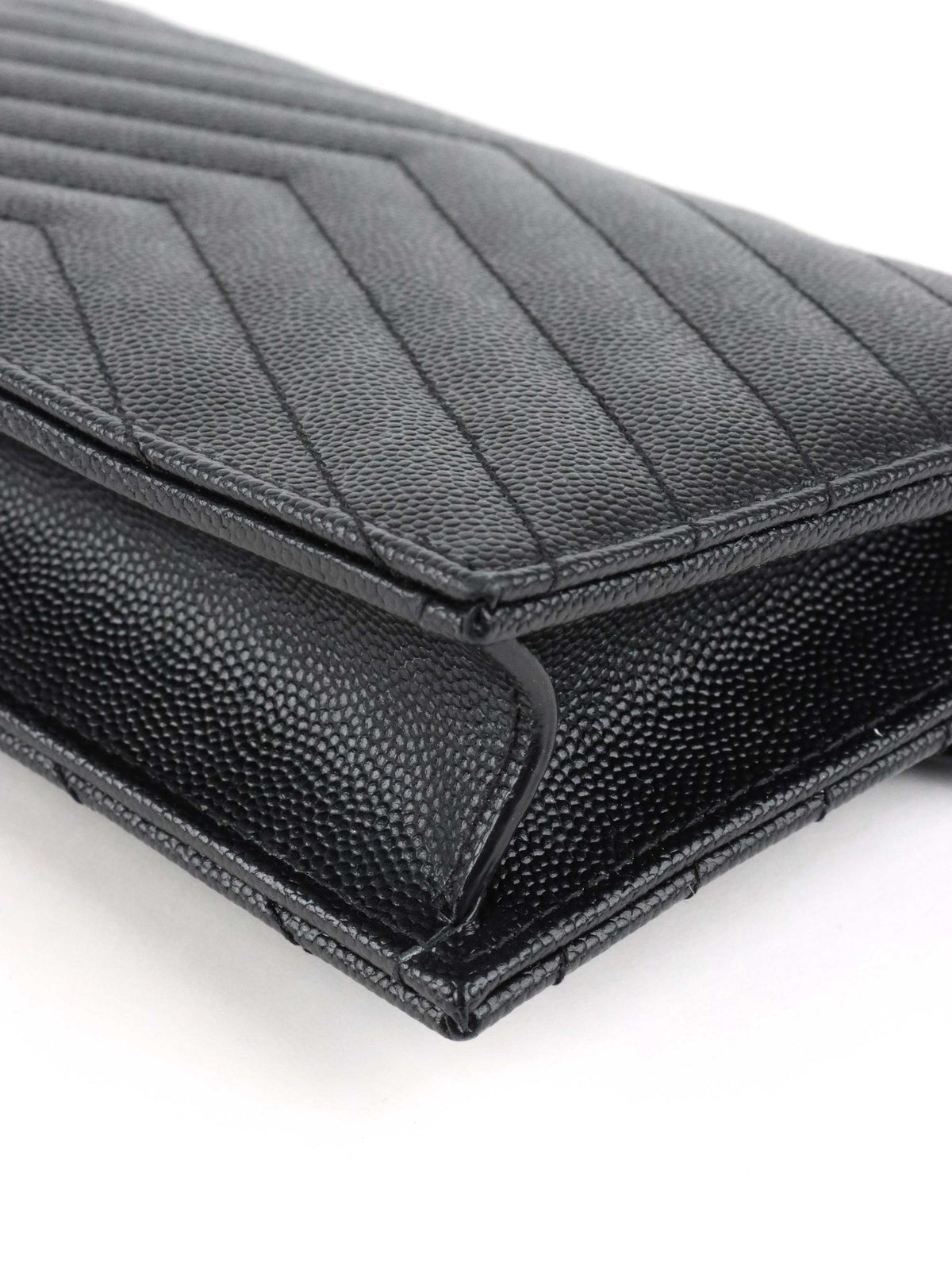 Saint Laurent Black Cassandre Envelope Chain Wallet