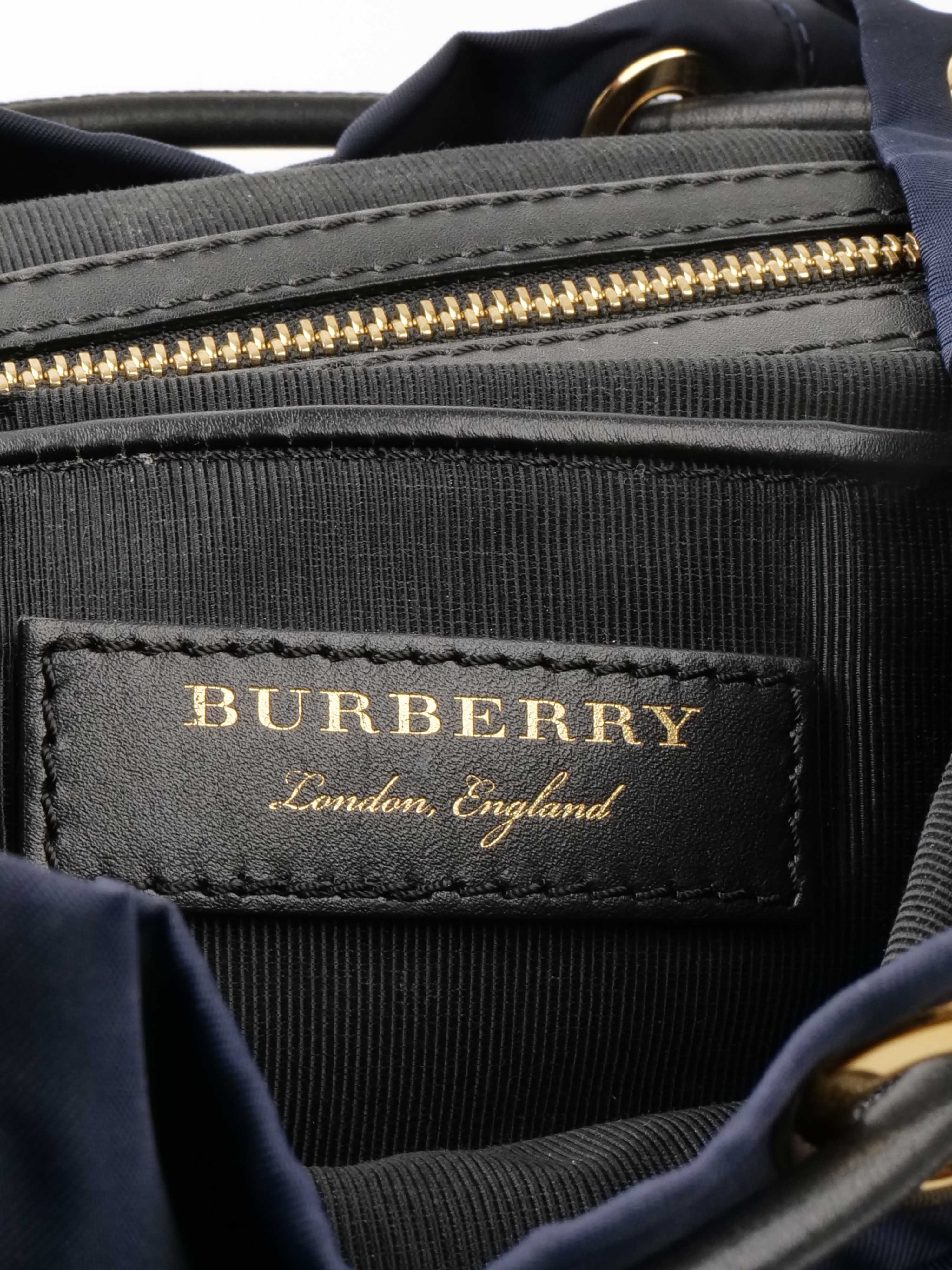Burberry Navy Nylon Backpack.