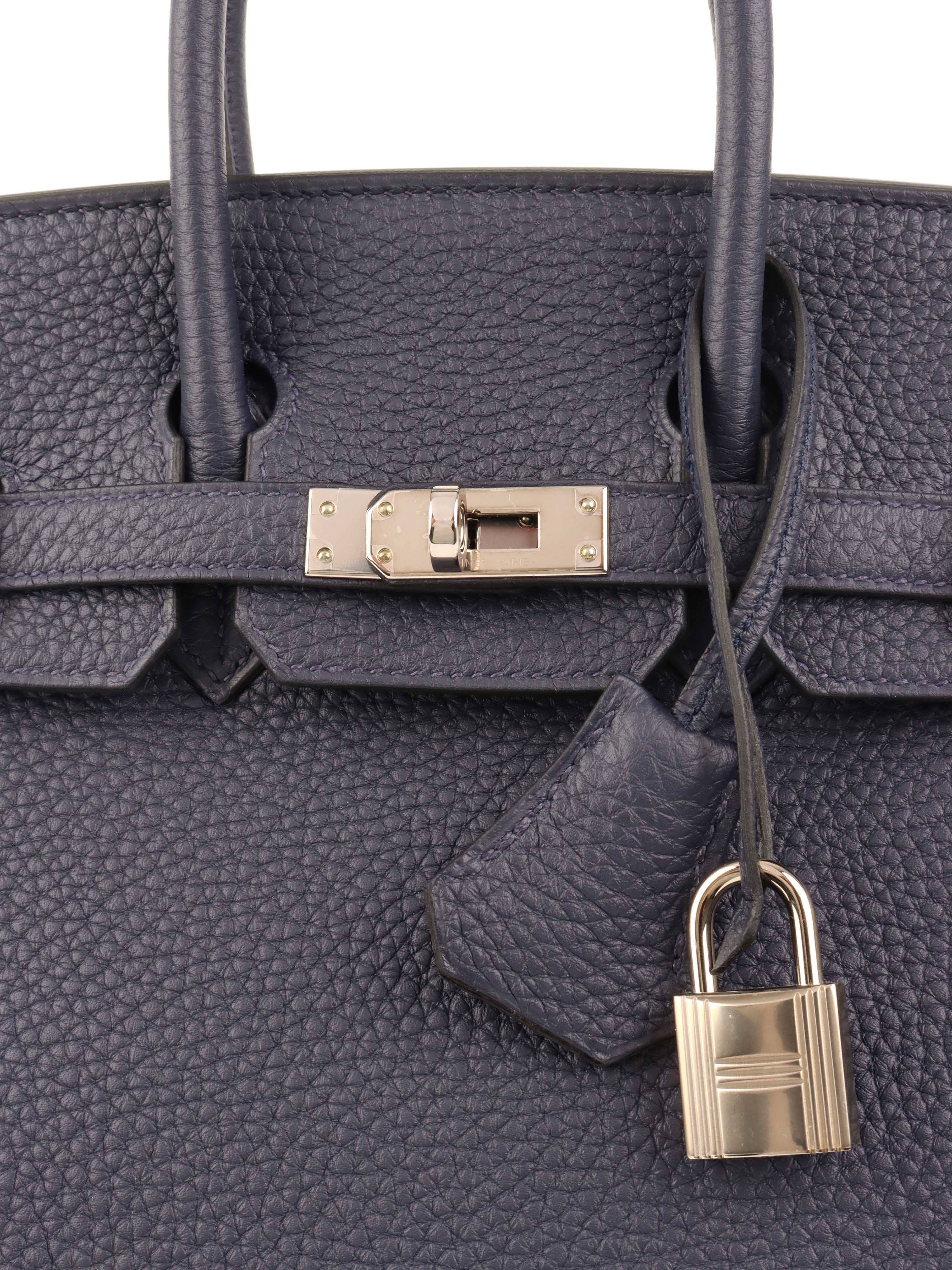 Hermes Navy Birkin 25 PHW.