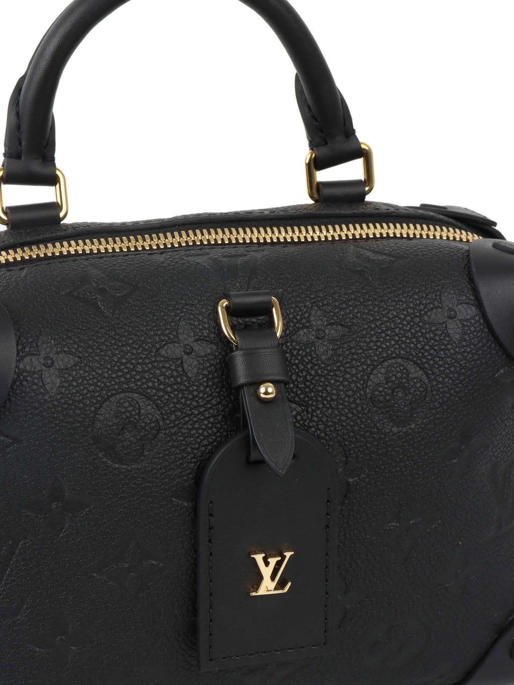Louis Vuitton Black Monogram Empreinte Petite Malle Souple Bag.