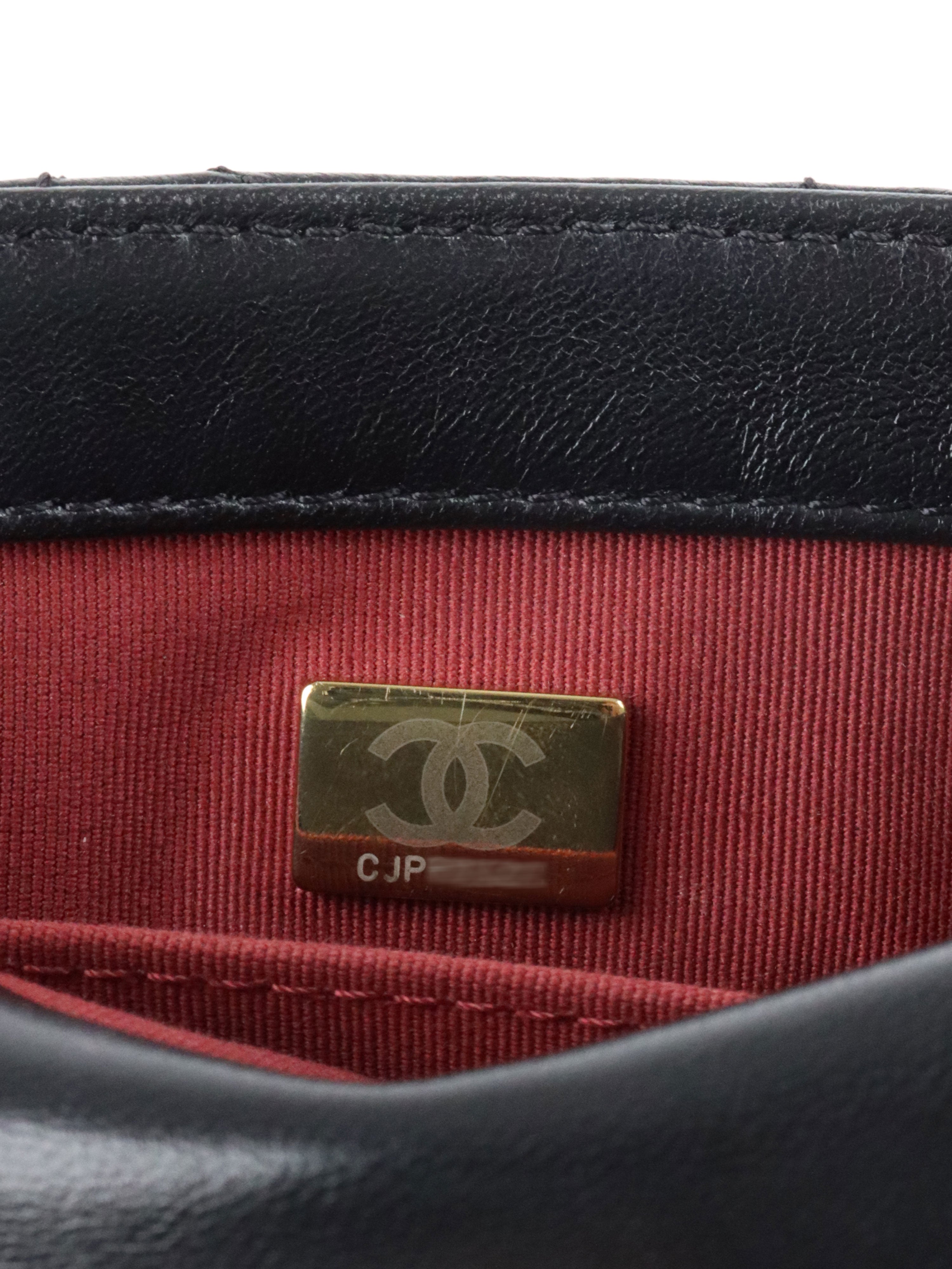 Chanel 21B Black Lambskin Quilted Mini Square Flap Bag GHW